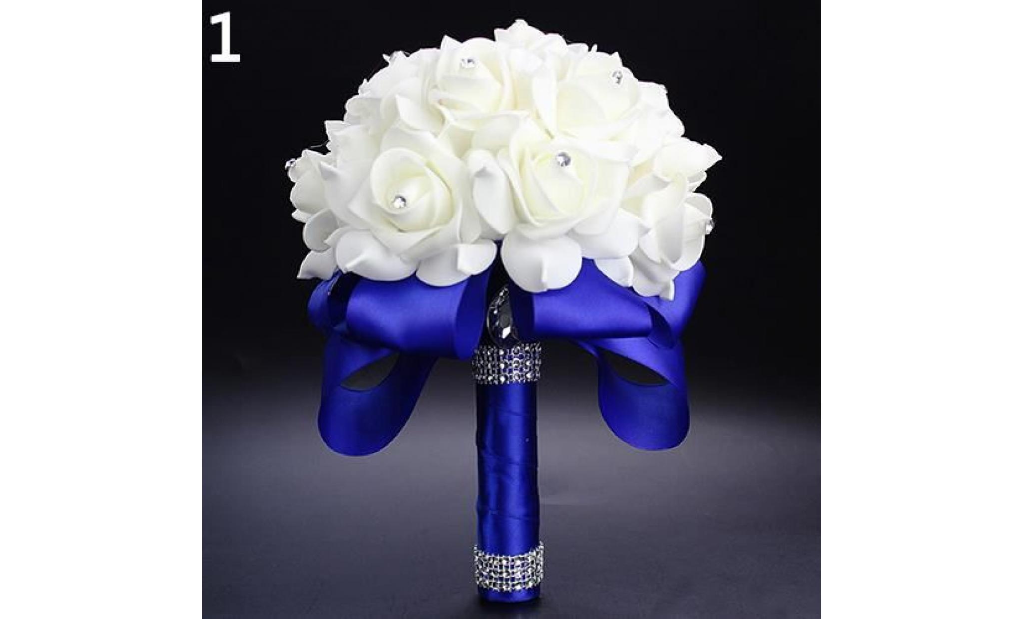 1 bouquet de mariage de demoiselle d'honneur strass décor mousse fleur artificielle pourpre