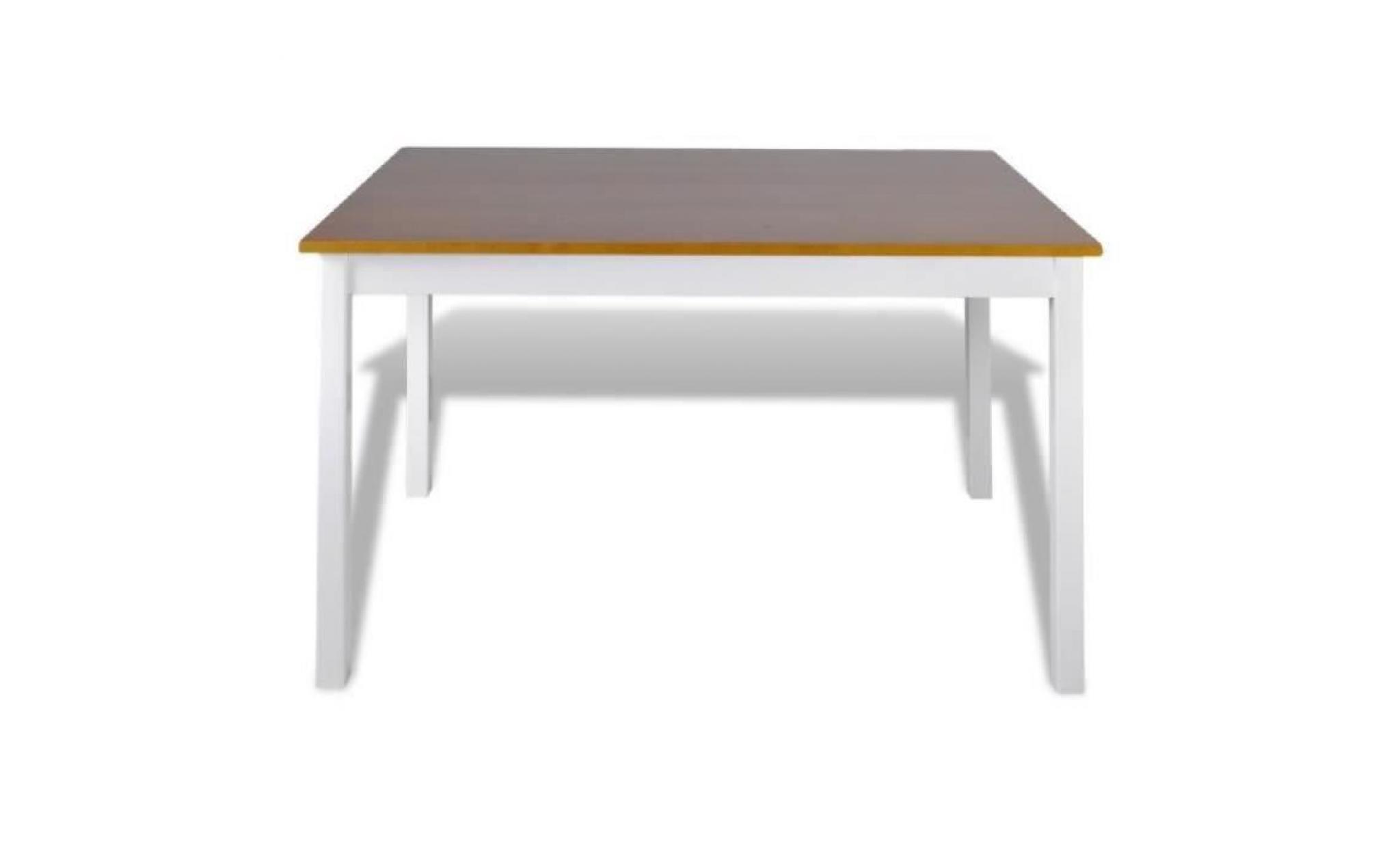1 ensemble Table en bois+4 chaises Couleur Marron