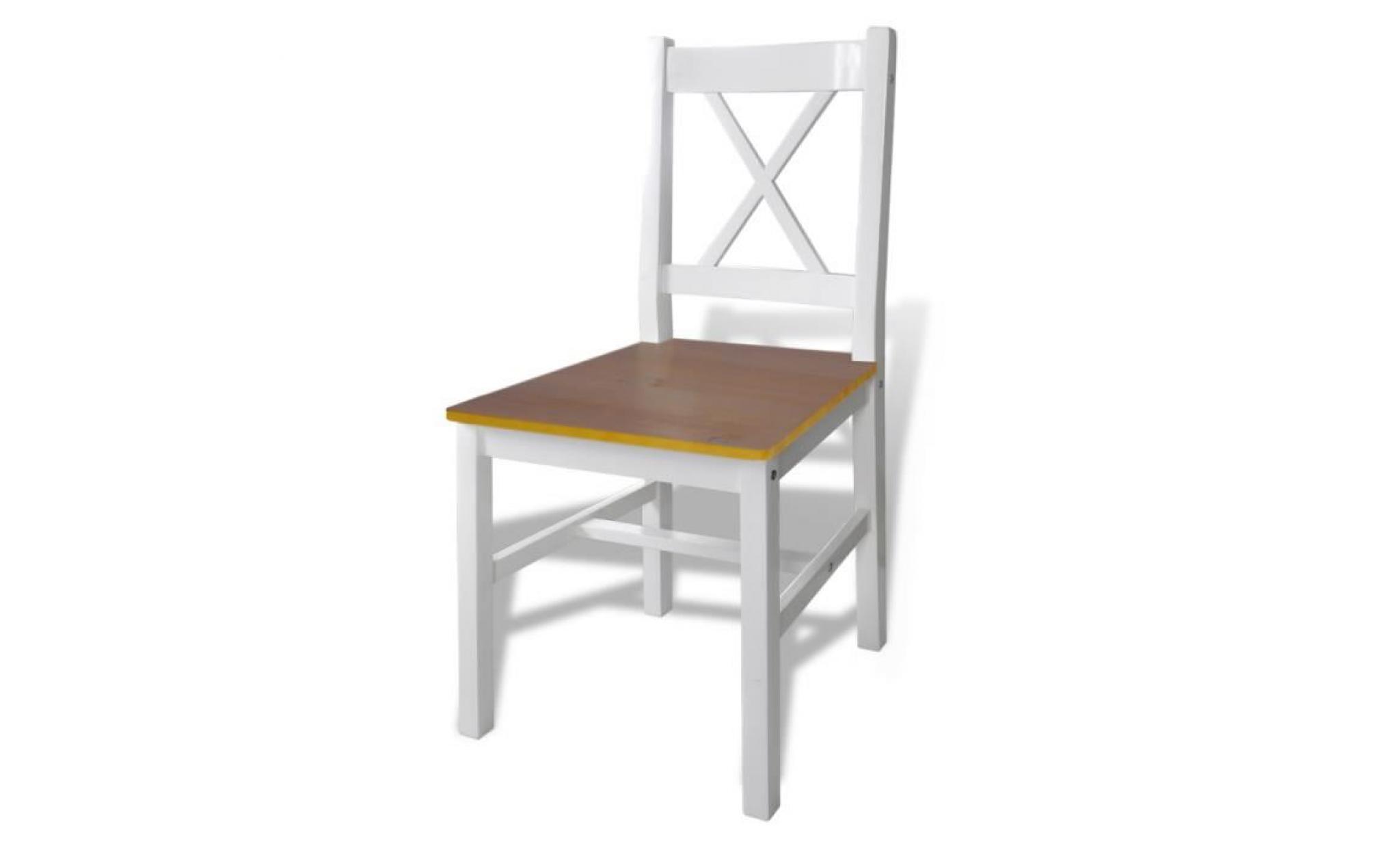 1 ensemble Table en bois+4 chaises Couleur Marron pas cher