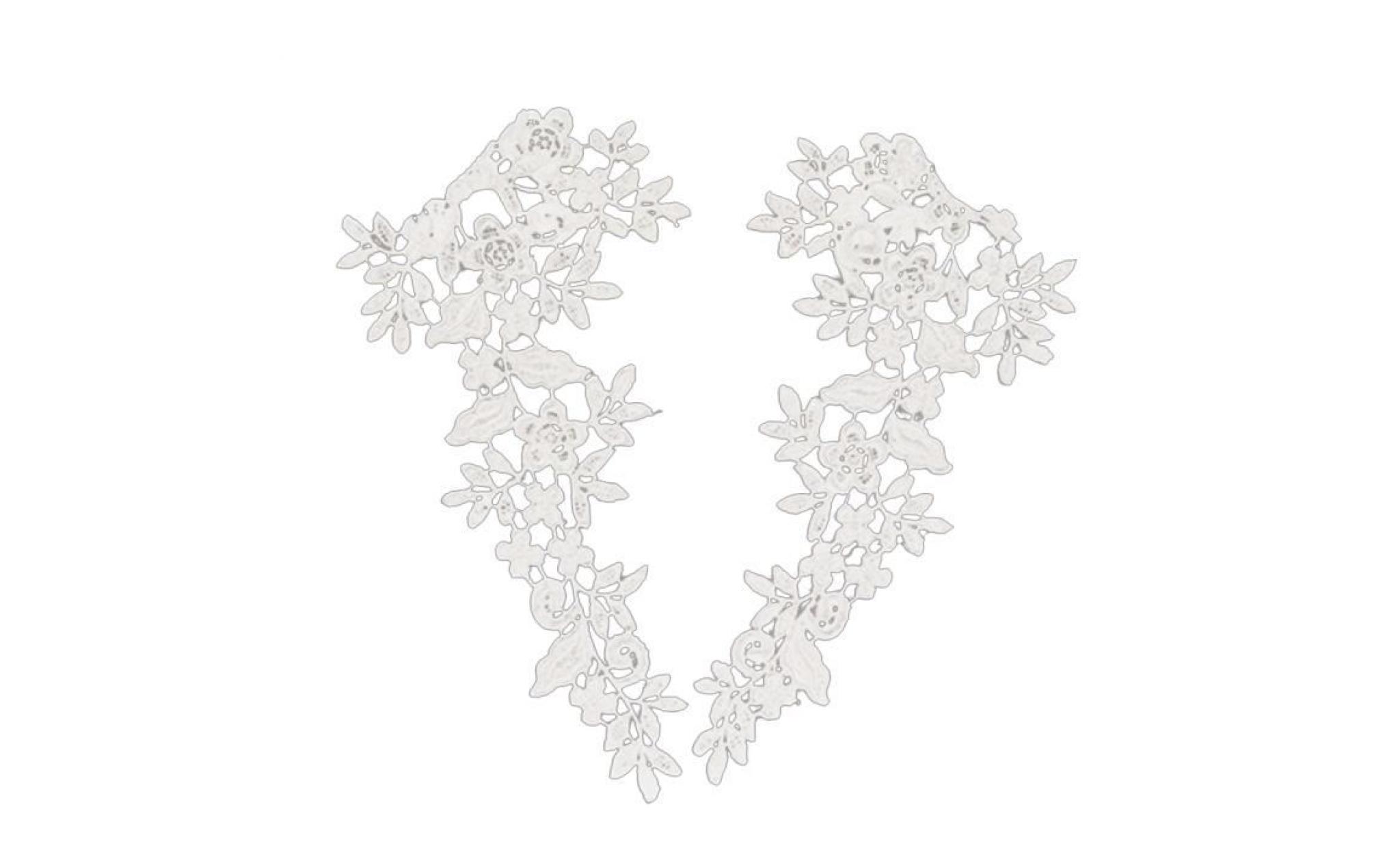 1 paire de broderie fleur dentelle garniture À coudre applique diy À la main vêtements décor blanc