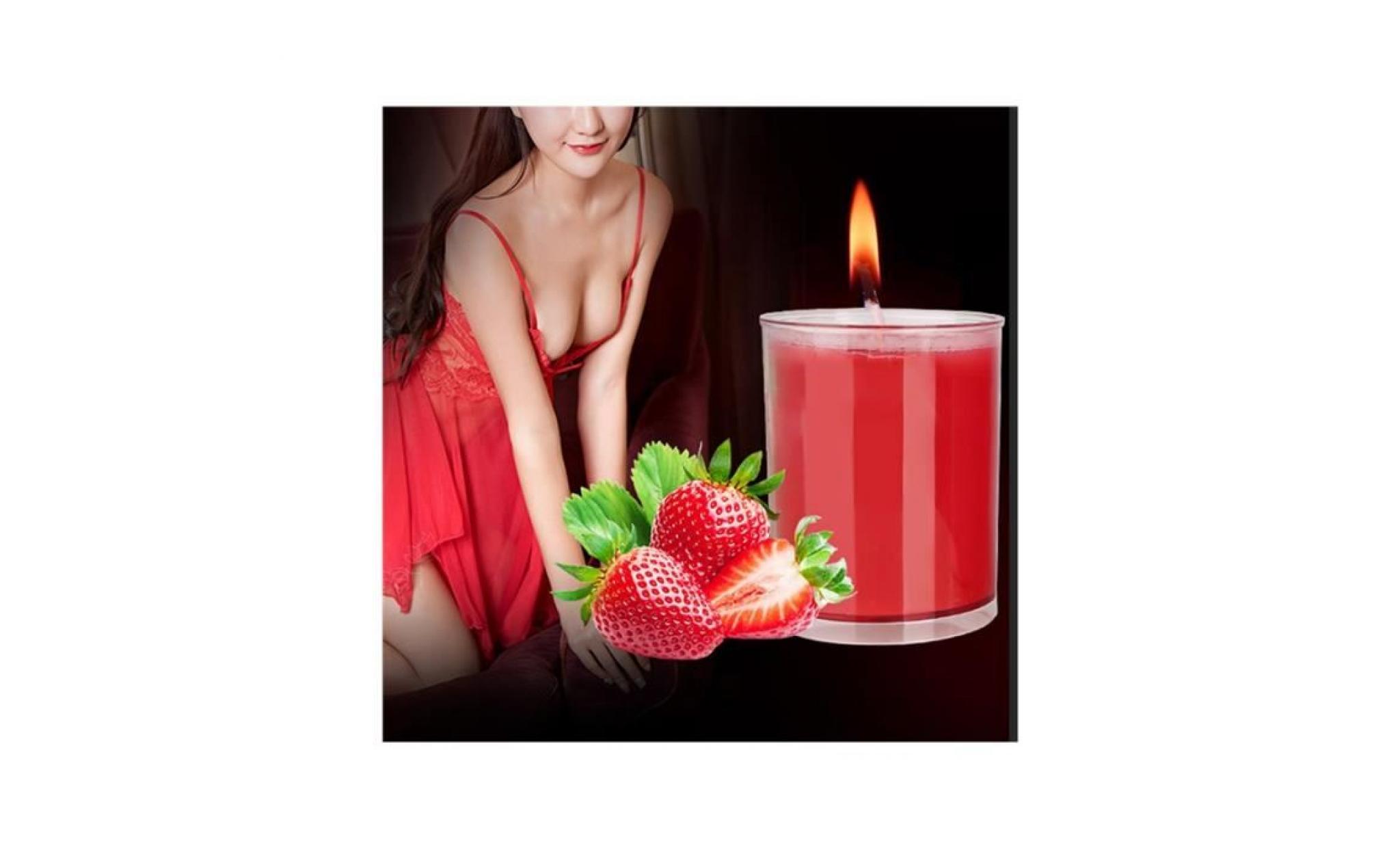 1 pc basse température bougies saveur de fraise romantique flirter wax dripping bougies jouets sexuels Érotiques pour les couples pas cher