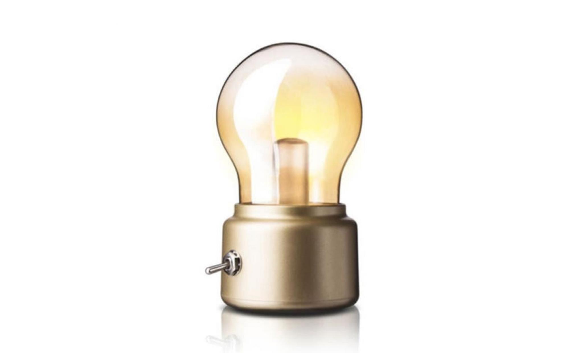 1 pc creative rétro ampoule lampe led nuit lumière usb rechargeable chevet lumière naïve * 779 pas cher
