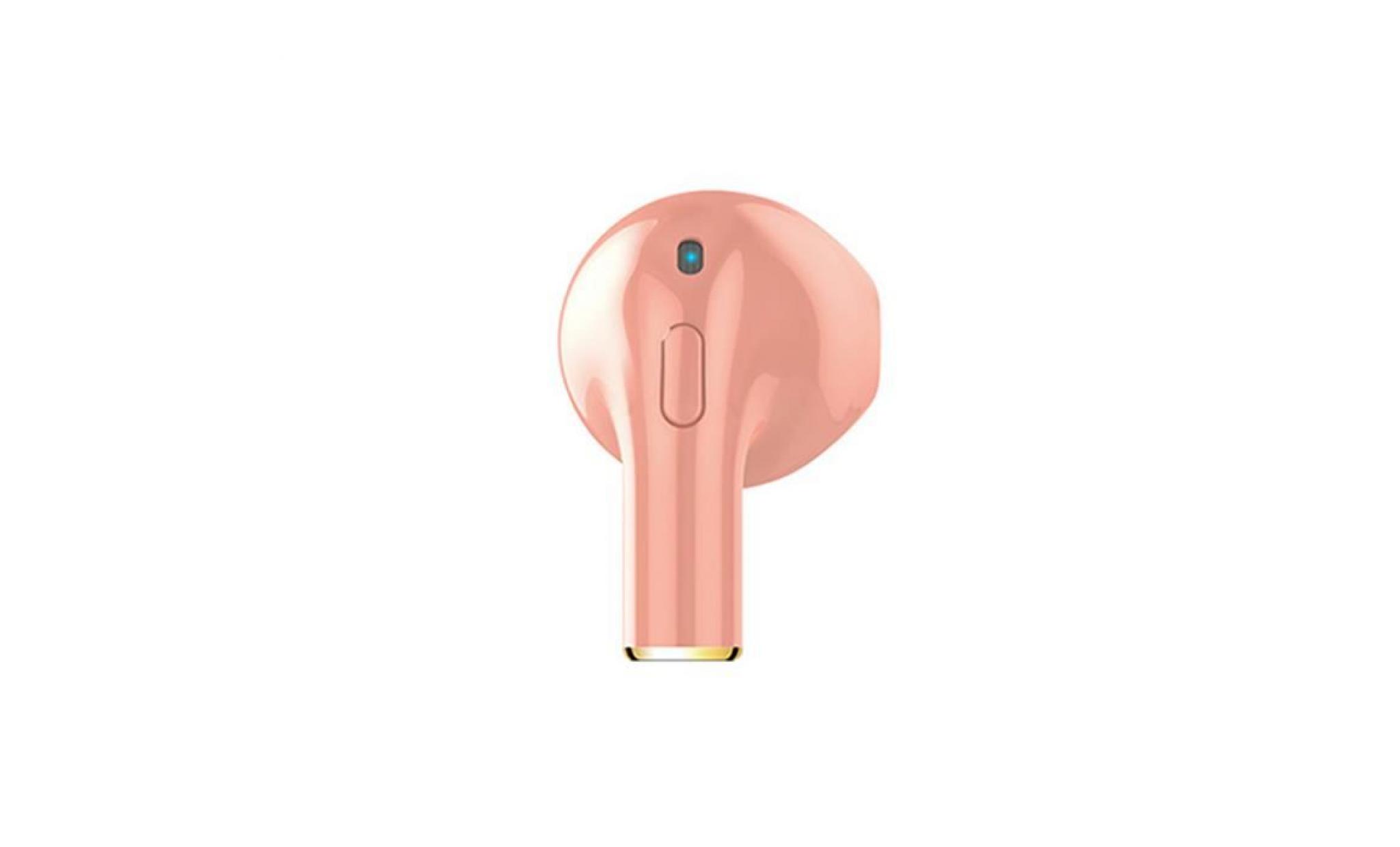 1 pc sport unique oreille mains libres appel musique téléphone sans fil bluetooth Écouteur rose or simple avec charge cas