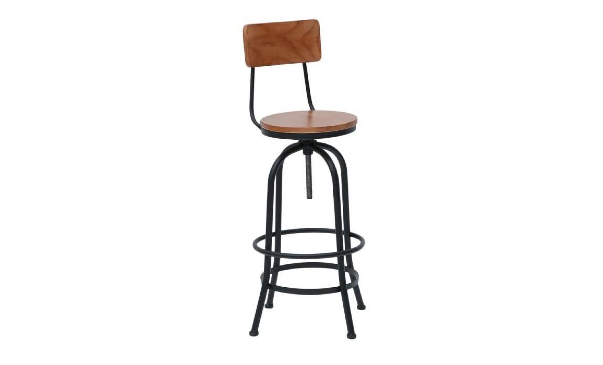 1 pcs chaise de bar haut du dos vintage style hauteur réglable tabouret rond rotatif