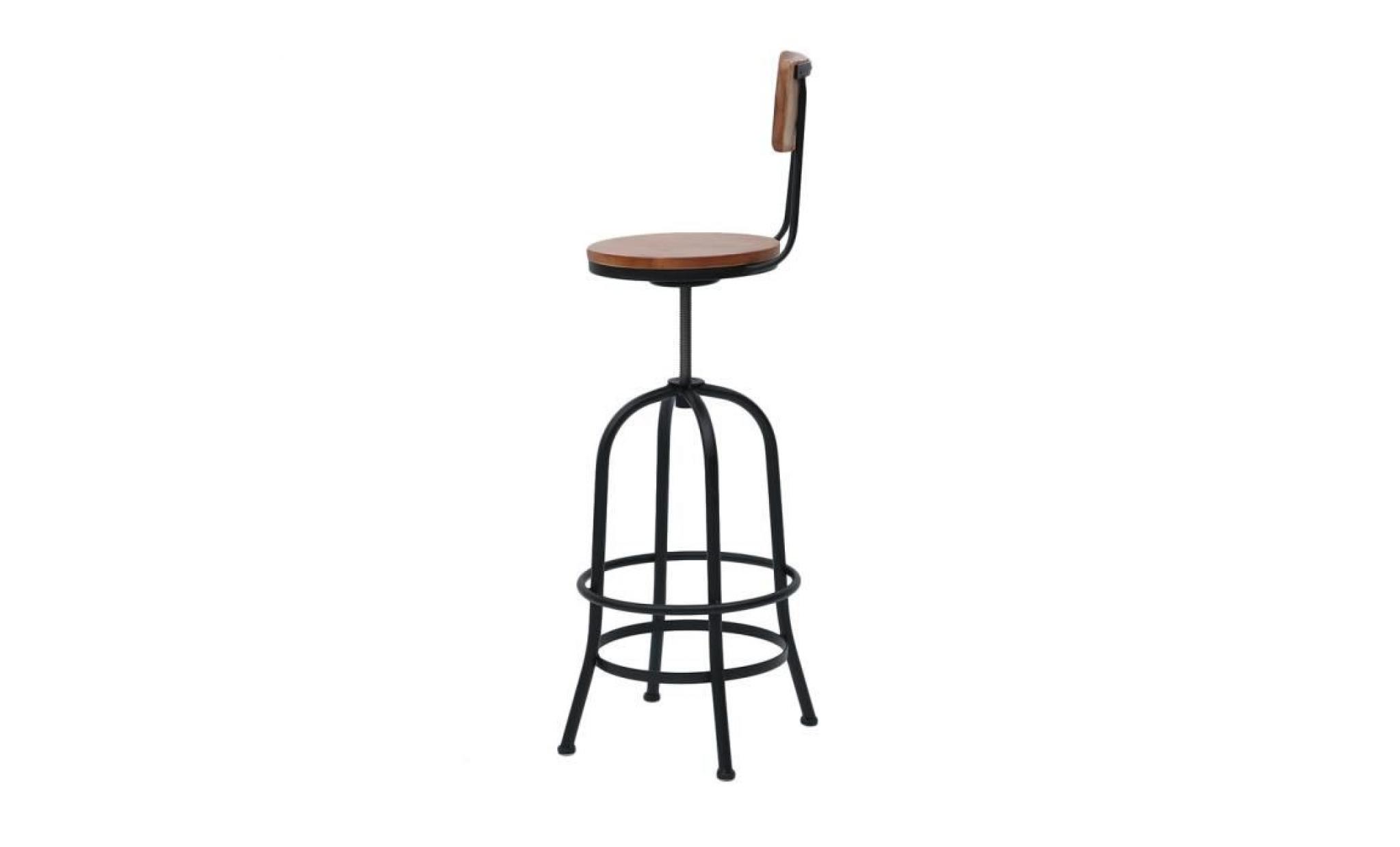 1 pcs chaise de bar haut du dos vintage style hauteur réglable tabouret rond rotatif pas cher