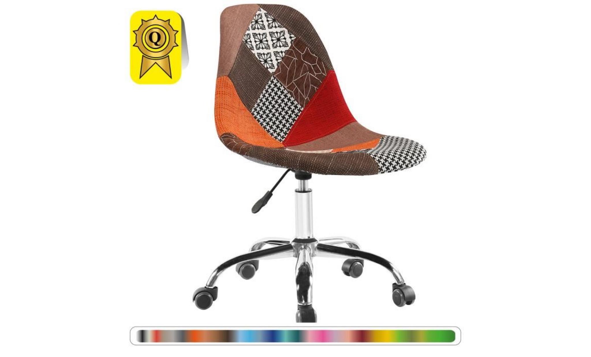 1 x chaise de bureau roulettes hauteur réglable   cuir simili marron pieds   chrome  decopresto dp dsoa cf 1p