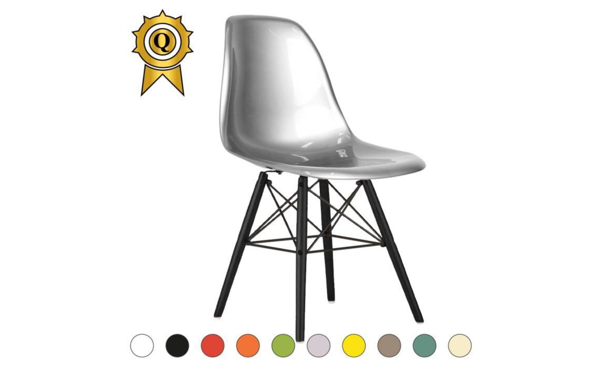 1 x chaise design inspiration eiffel dsw bois noir transparent gris mobistyl®