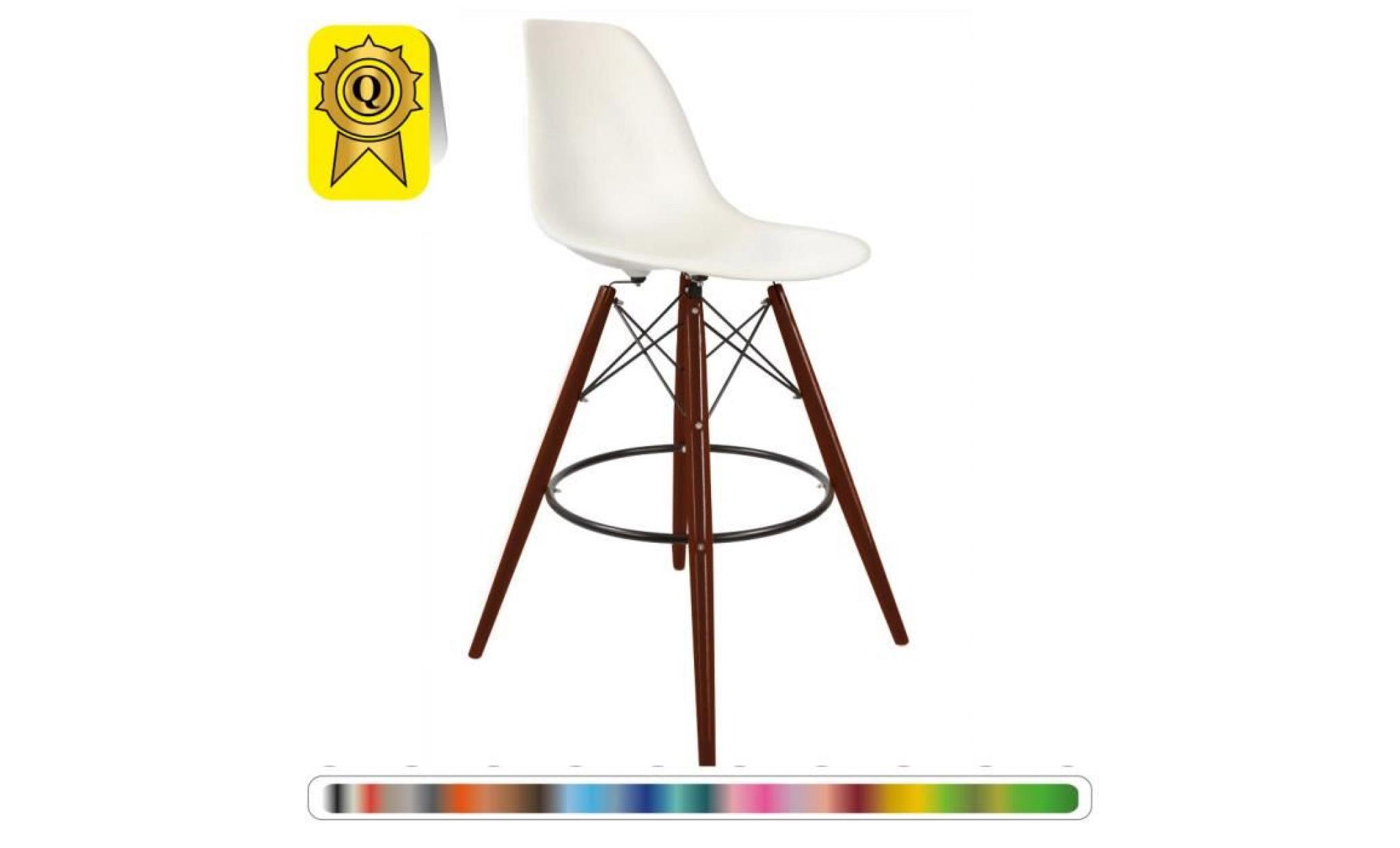 1 x chaise haute bar tabouret scandinave   blanc pieds  bois naturel  decopresto dp dswhl wh 1p