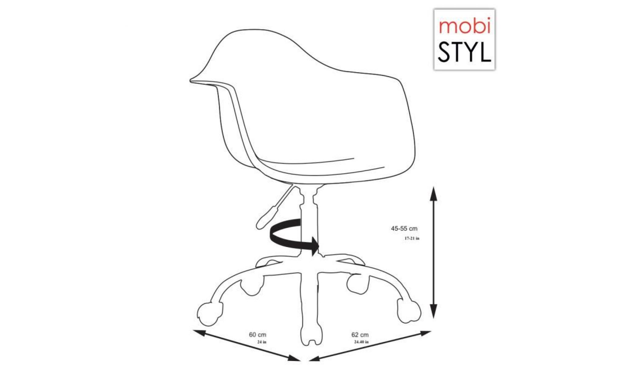 1 x fauteuil bureau style eames eiffel daw roulettes chrome pivotant assise reglable taupe mobistyl® pas cher