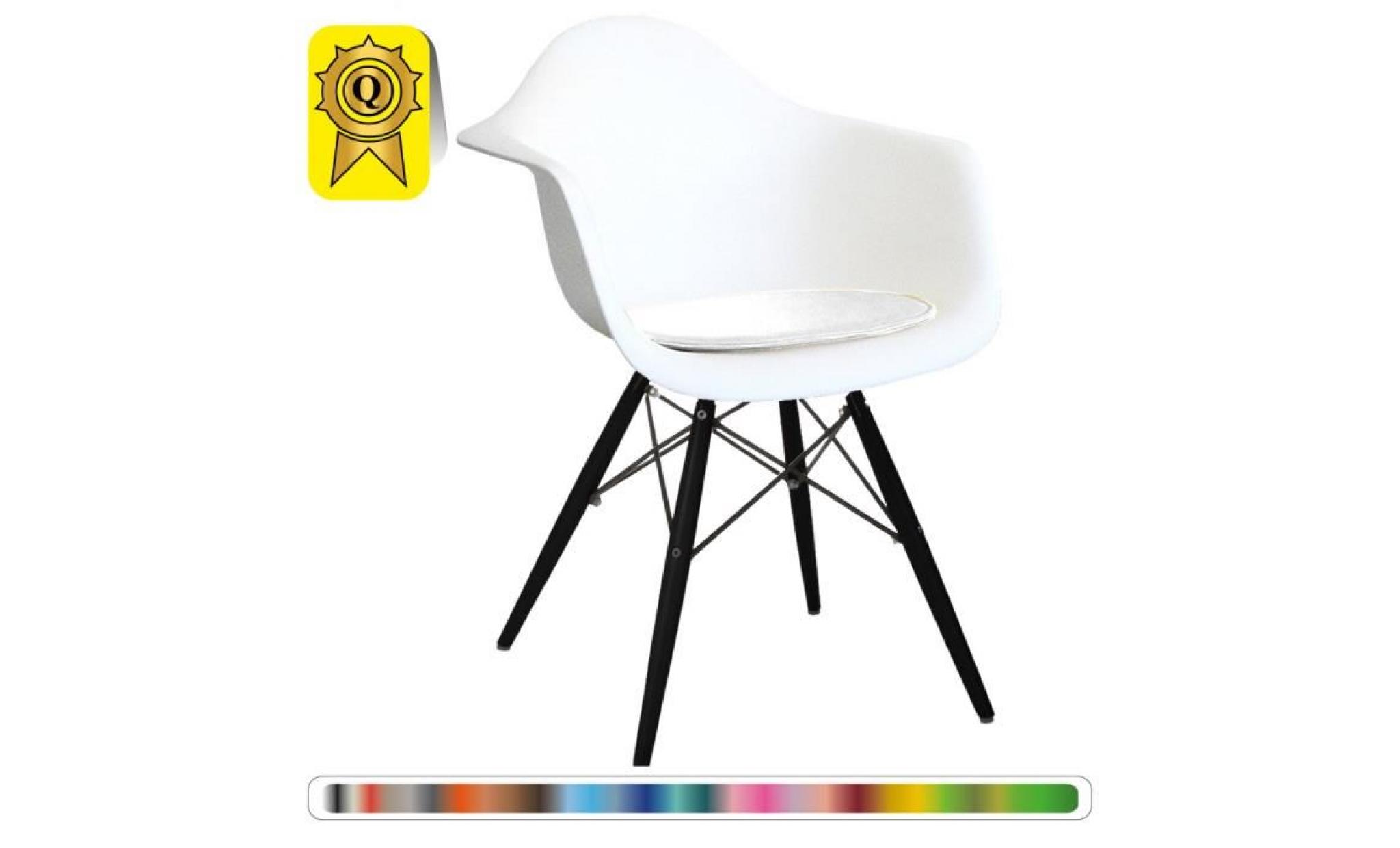 1 x fauteuil design blanc scandinave  blanc pieds: bois naturel decopresto dp dawclwh wh 1