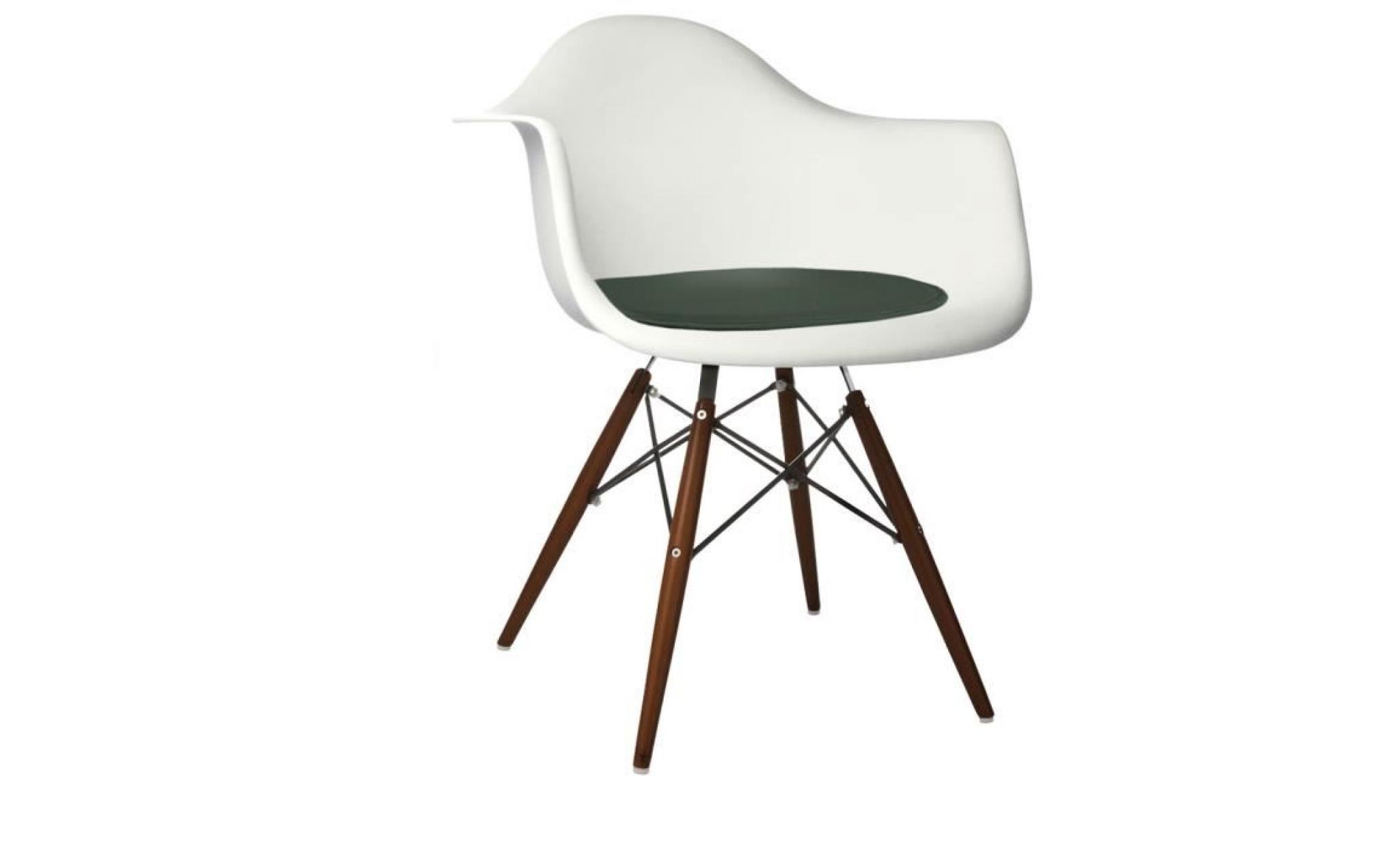 1 x fauteuil design blanc scandinave haut. 48 cm vert  pieds: bois naturel decopresto dp dawcdwh48 ve 1