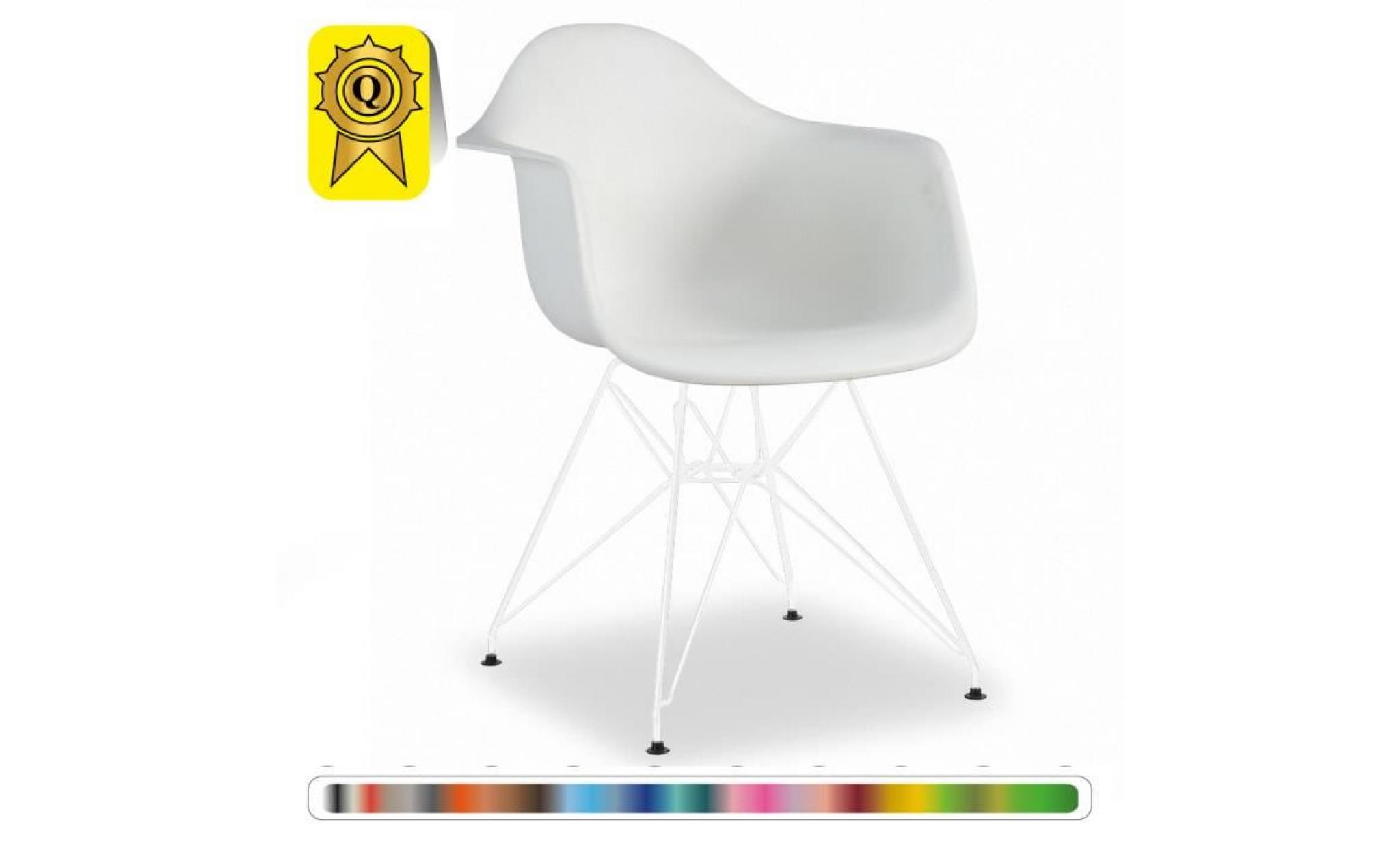 1 x fauteuil design  inspiration eiffel  blanc pieds: acier rouge decopresto dp darr wh 1