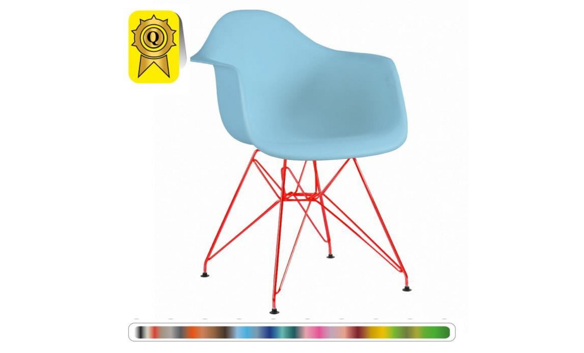 1 x fauteuil design  inspiration eiffel  bleu ciel pieds: acier rouge decopresto dp darr bl 1