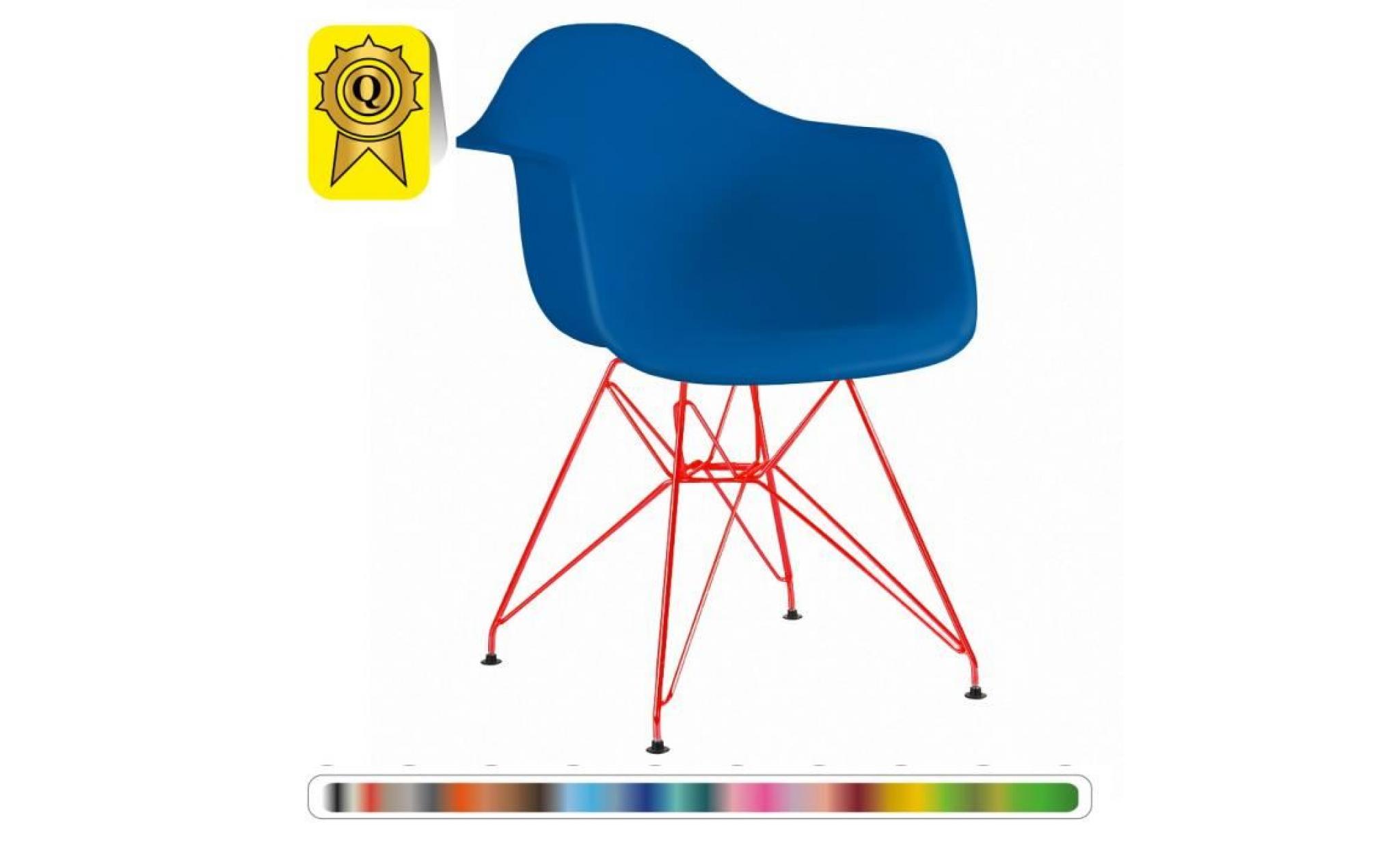 1 x fauteuil design  inspiration eiffel  bleu marine pieds: acier rouge decopresto dp darr bm 1