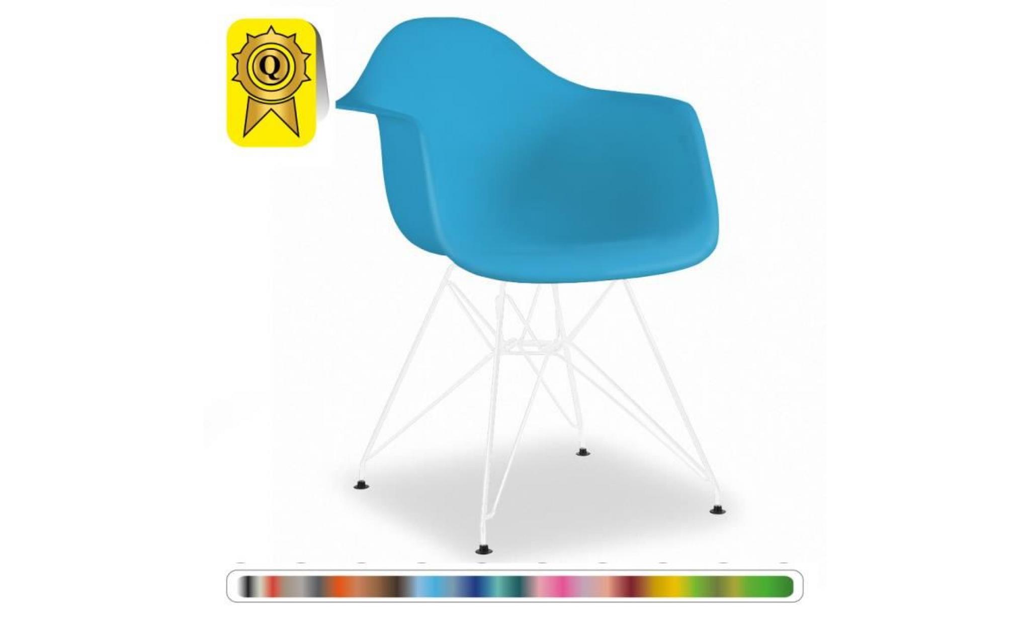 1 x fauteuil design  inspiration eiffel  bleu turquoise pieds: acier blanc decopresto dp darw bt 1
