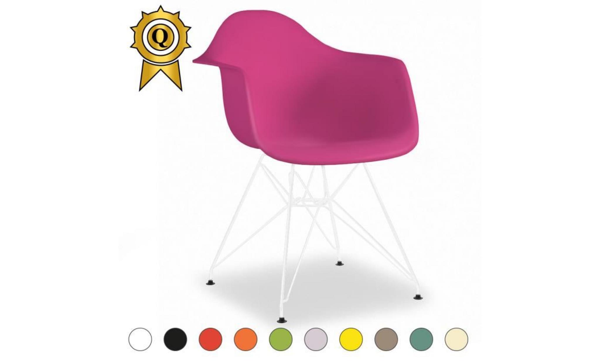 1 x fauteuil design  inspiration eiffel  fuschia pieds: acier blanc decopresto dp darw fu 1