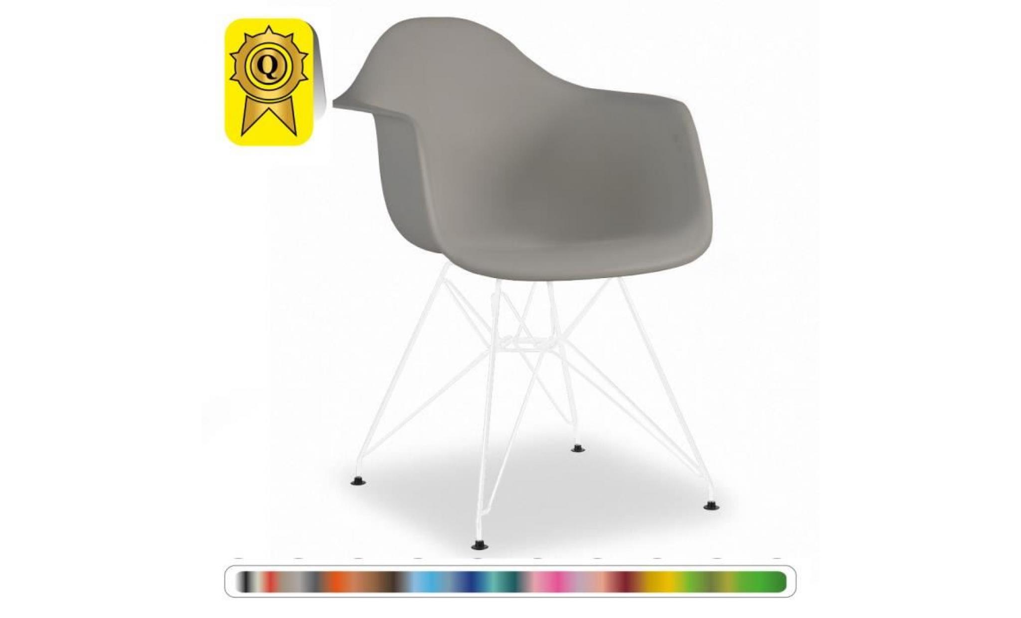 1 x fauteuil design  inspiration eiffel  gris chaud pieds: acier rouge decopresto dp darr wg 1