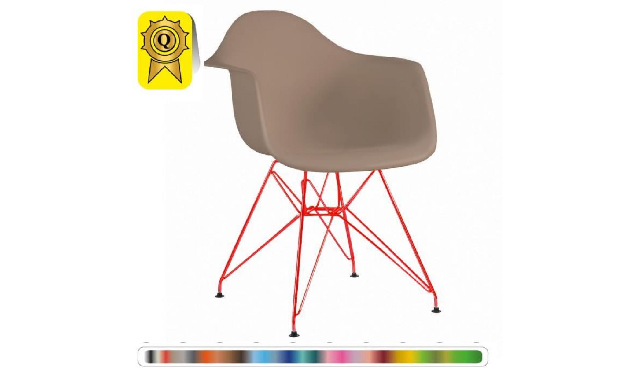 1 x fauteuil design  inspiration eiffel haut. 48 cm vert olive pieds: acier blanc decopresto dp darw48 vo 1