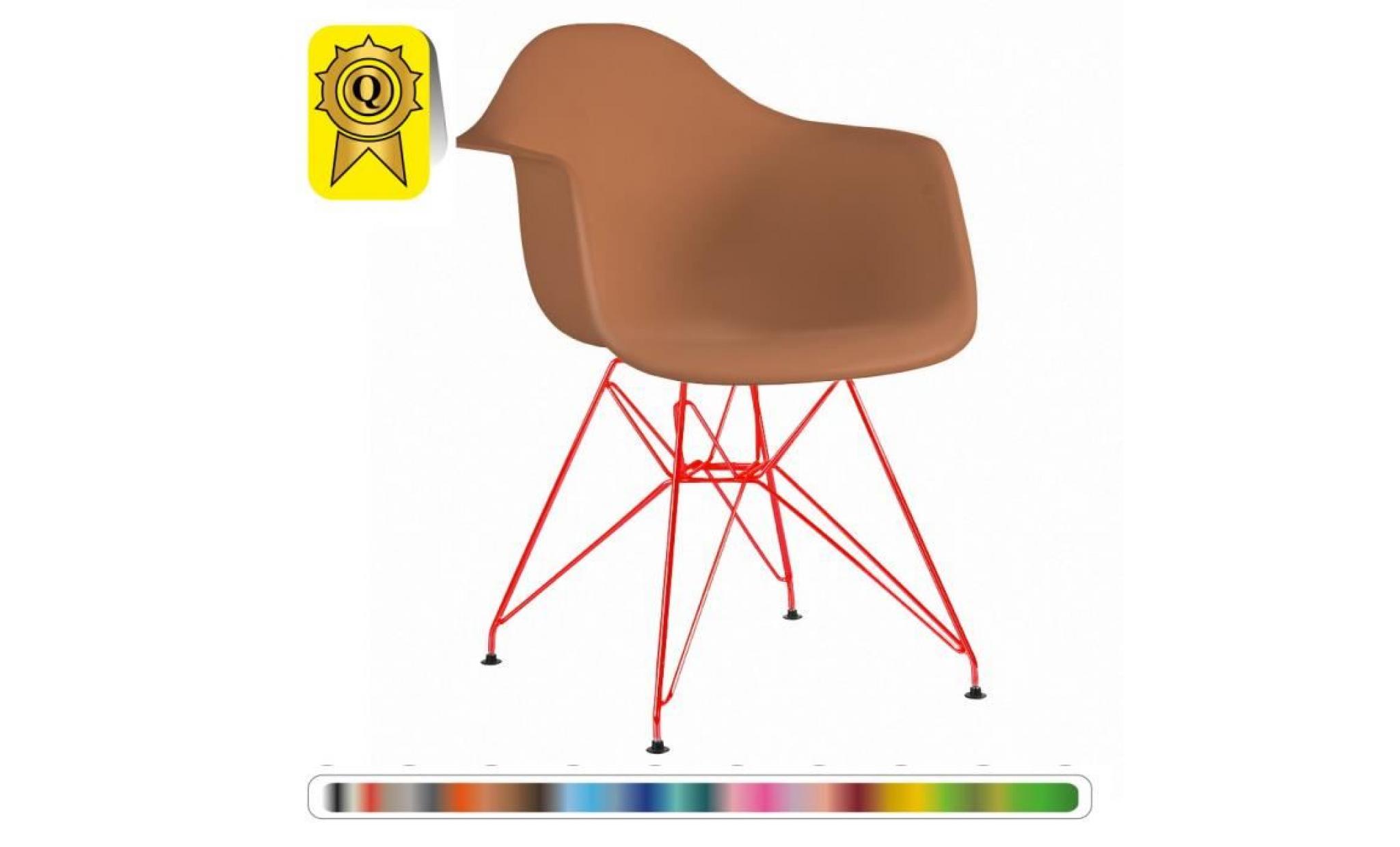 1 x fauteuil design  inspiration eiffel  noisette pieds: acier blanc decopresto dp darw mc 1