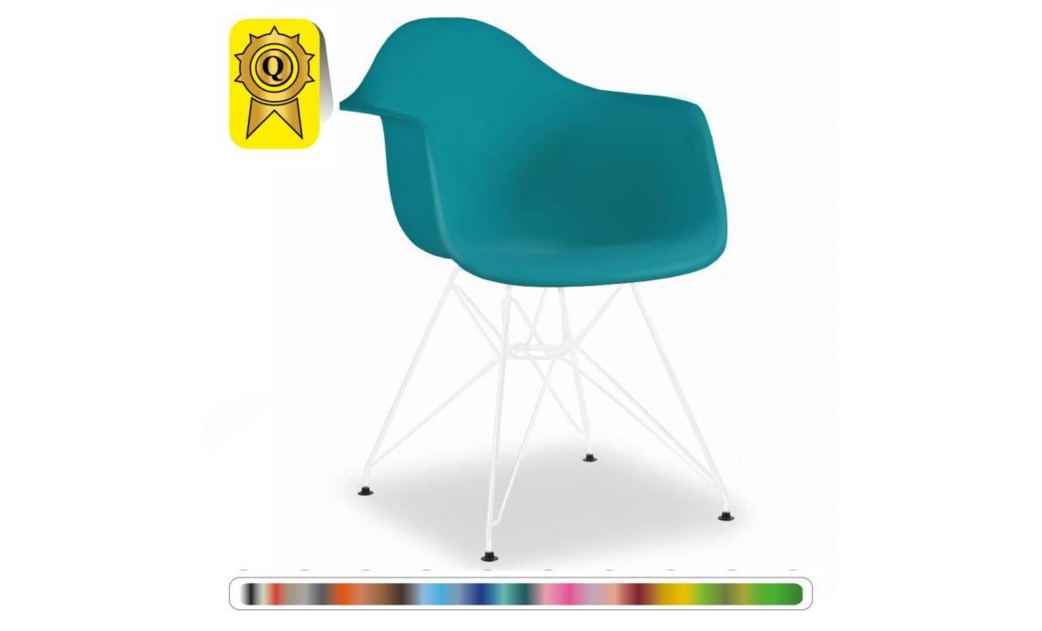 1 x fauteuil design  inspiration eiffel  ocean clair pieds: acier blanc decopresto dp darw bc 1