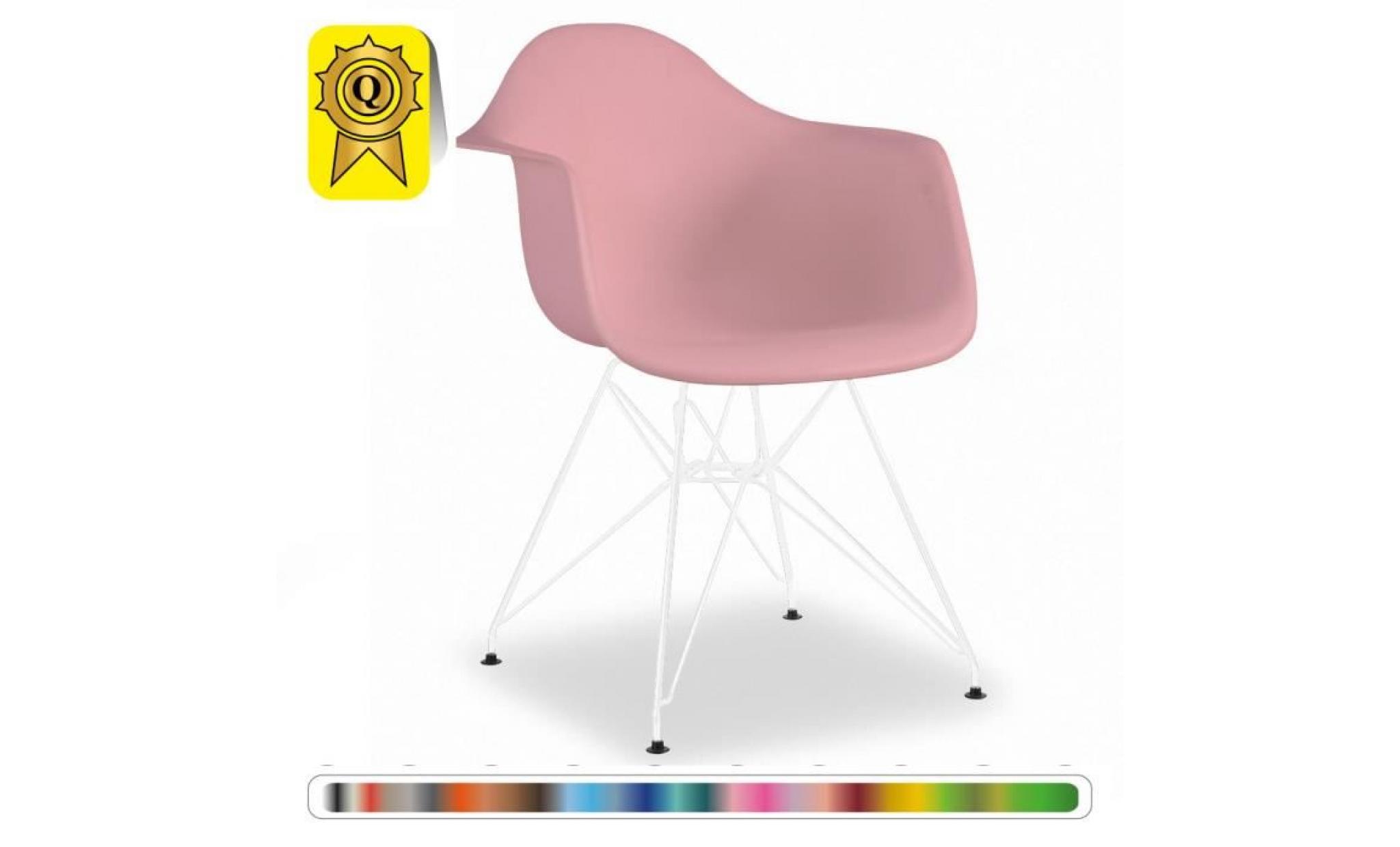 1 x fauteuil design  inspiration eiffel  rose pieds: acier blanc decopresto dp darw pi 1