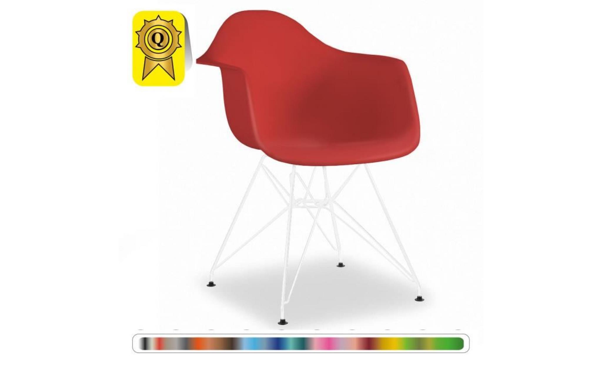 1 x fauteuil design  inspiration eiffel  rouge pieds: acier blanc decopresto dp darw re 1