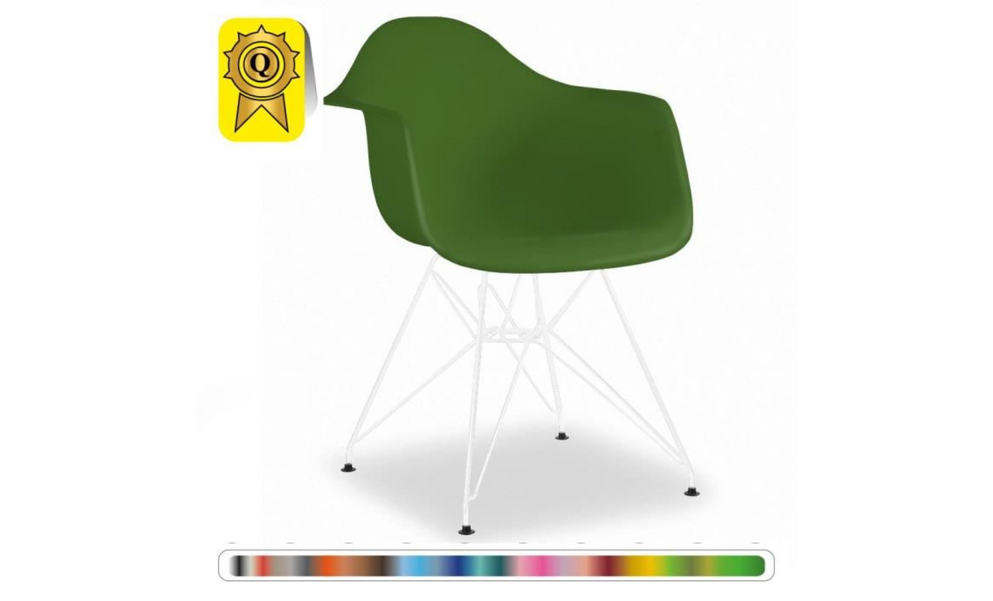 1 x fauteuil design  inspiration eiffel  vert cactus pieds: acier rouge decopresto dp darr vc 1