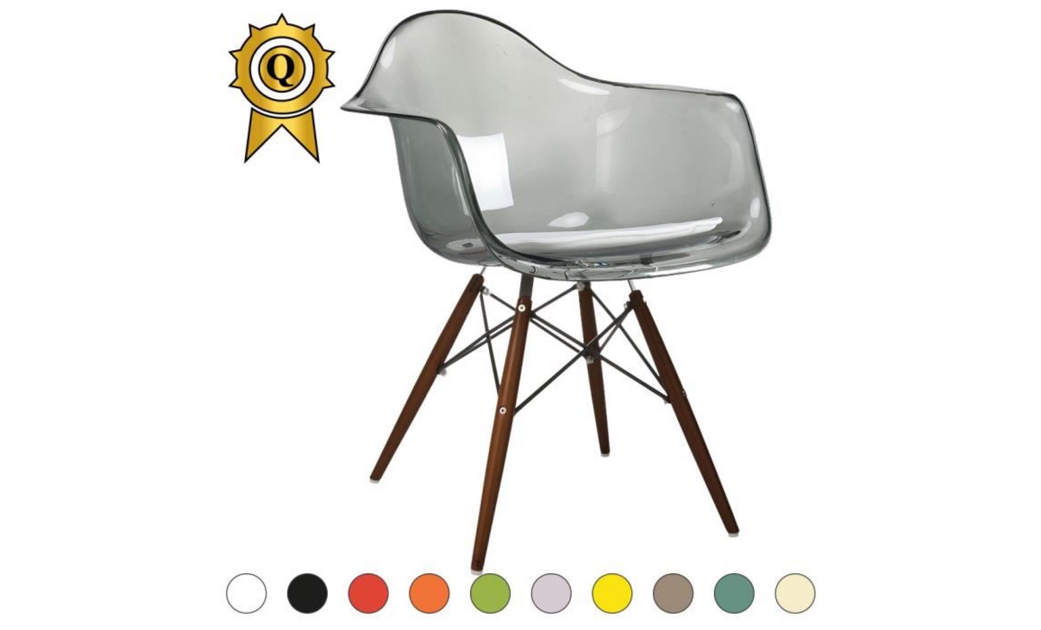 1 x fauteuil design retro eiffel style eiffel hauteur 48cm pieds en bois vernis noyer assise jaune flash mobistyl®