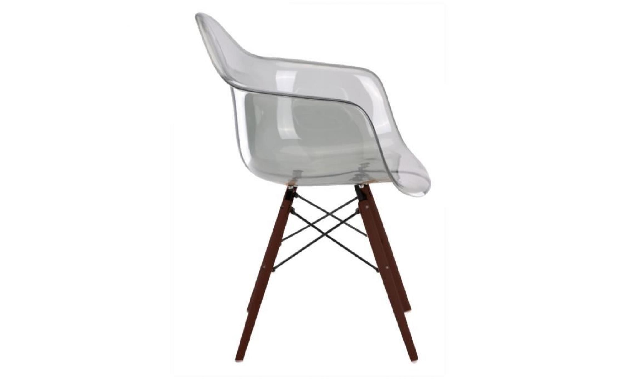 1 x fauteuil design retro eiffel style eiffel hauteur 48cm pieds en bois vernis noyer assise taupe mobistyl® pas cher