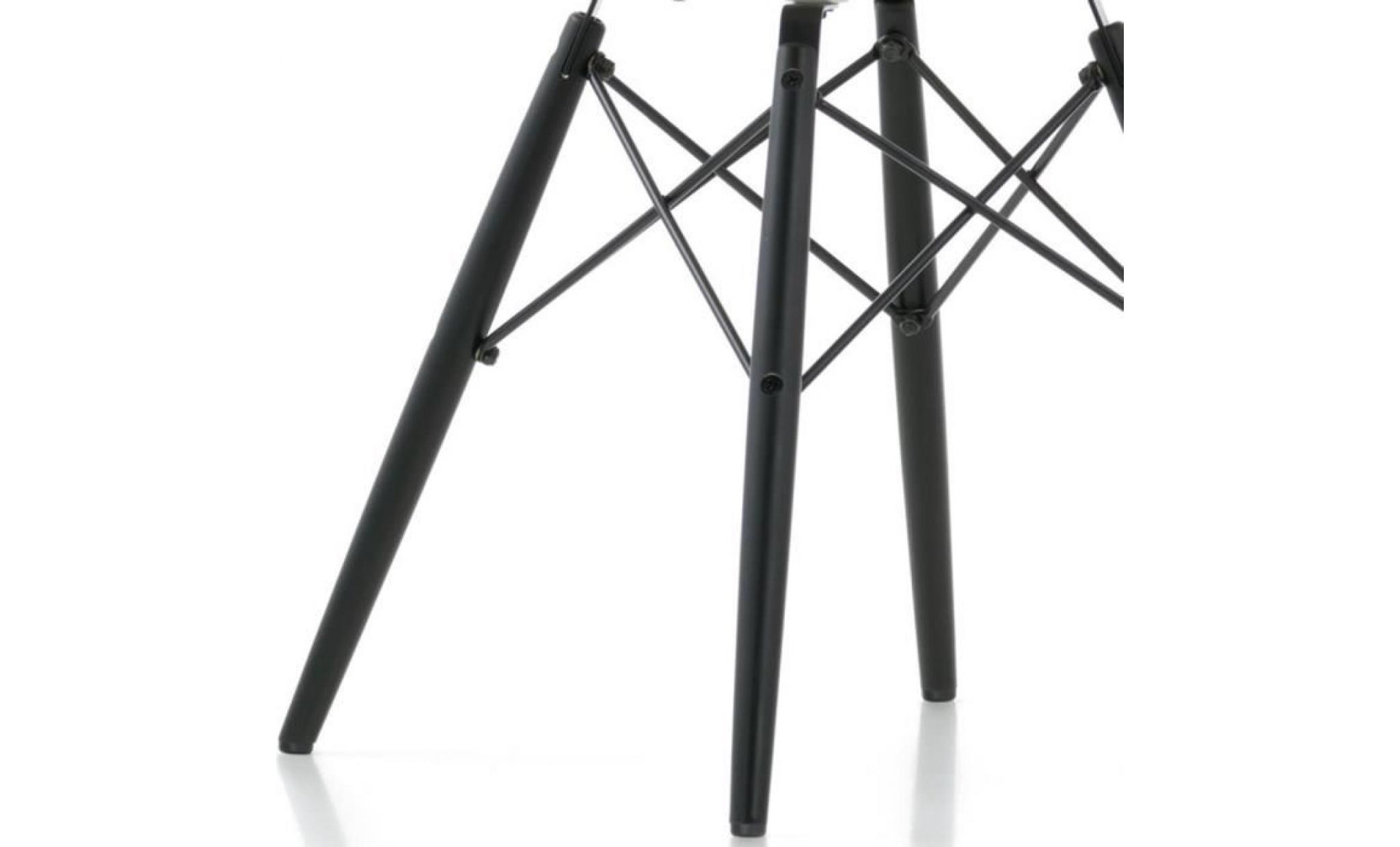 1 x fauteuil design retro inspiration eames daw pieds en bois noir assise silver mobistyl® pas cher