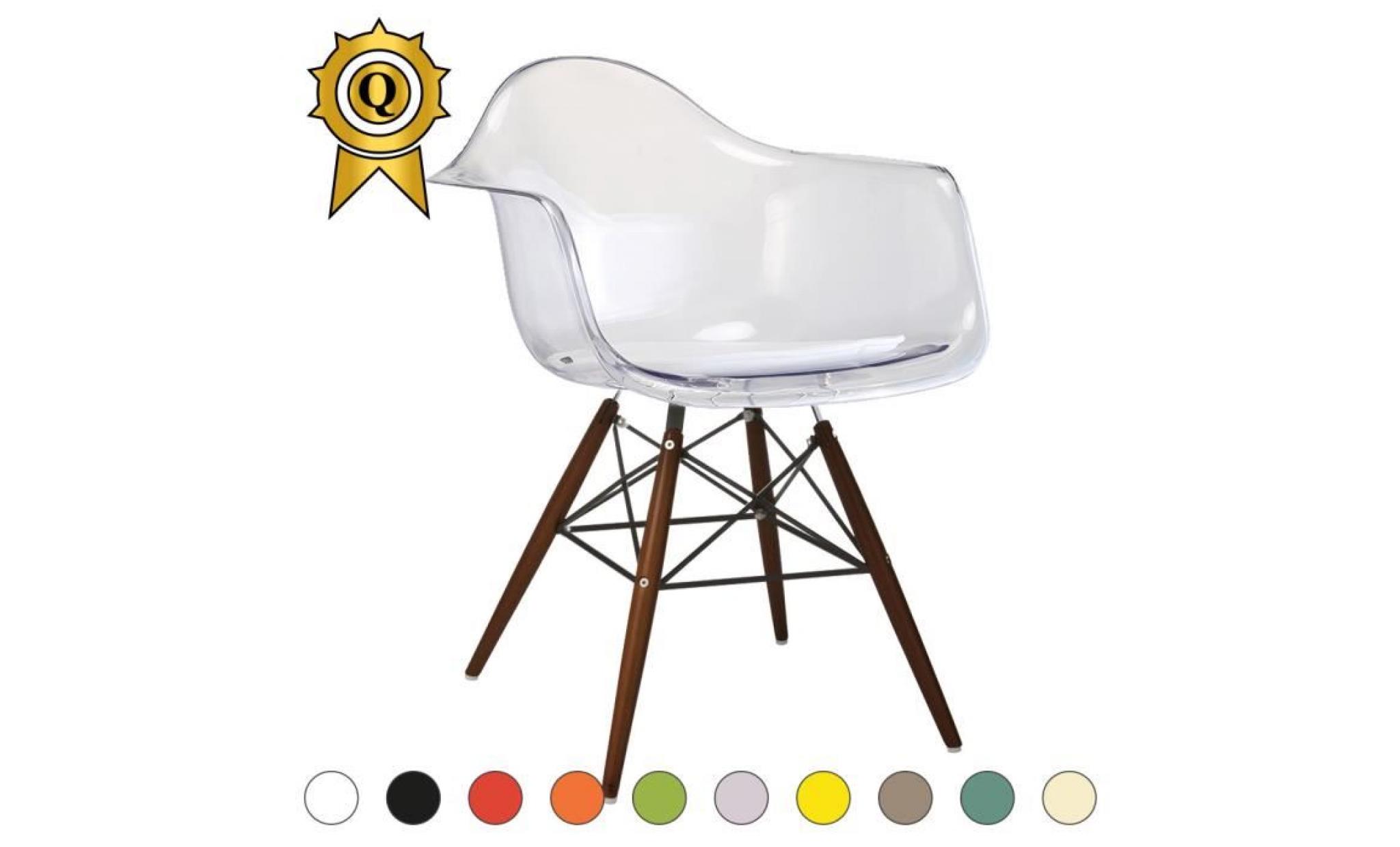 1 x fauteuil design retro style charles eames daw hauteur 48cm pieds en bois naturel vert kaki mobistyl®