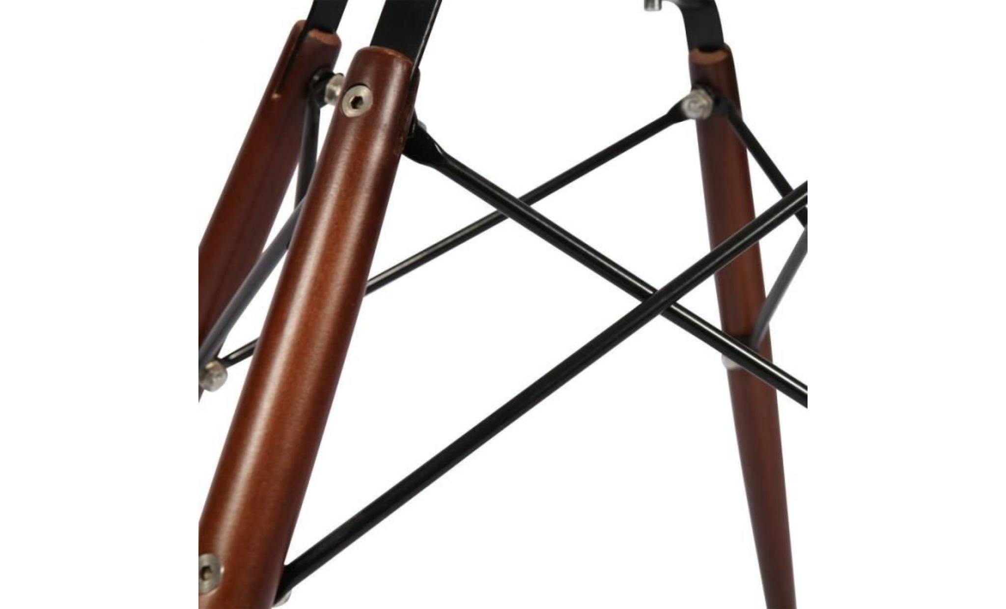 1 x fauteuil design retro style charles eames daw hauteur 48cm pieds en bois naturel vert kaki mobistyl® pas cher