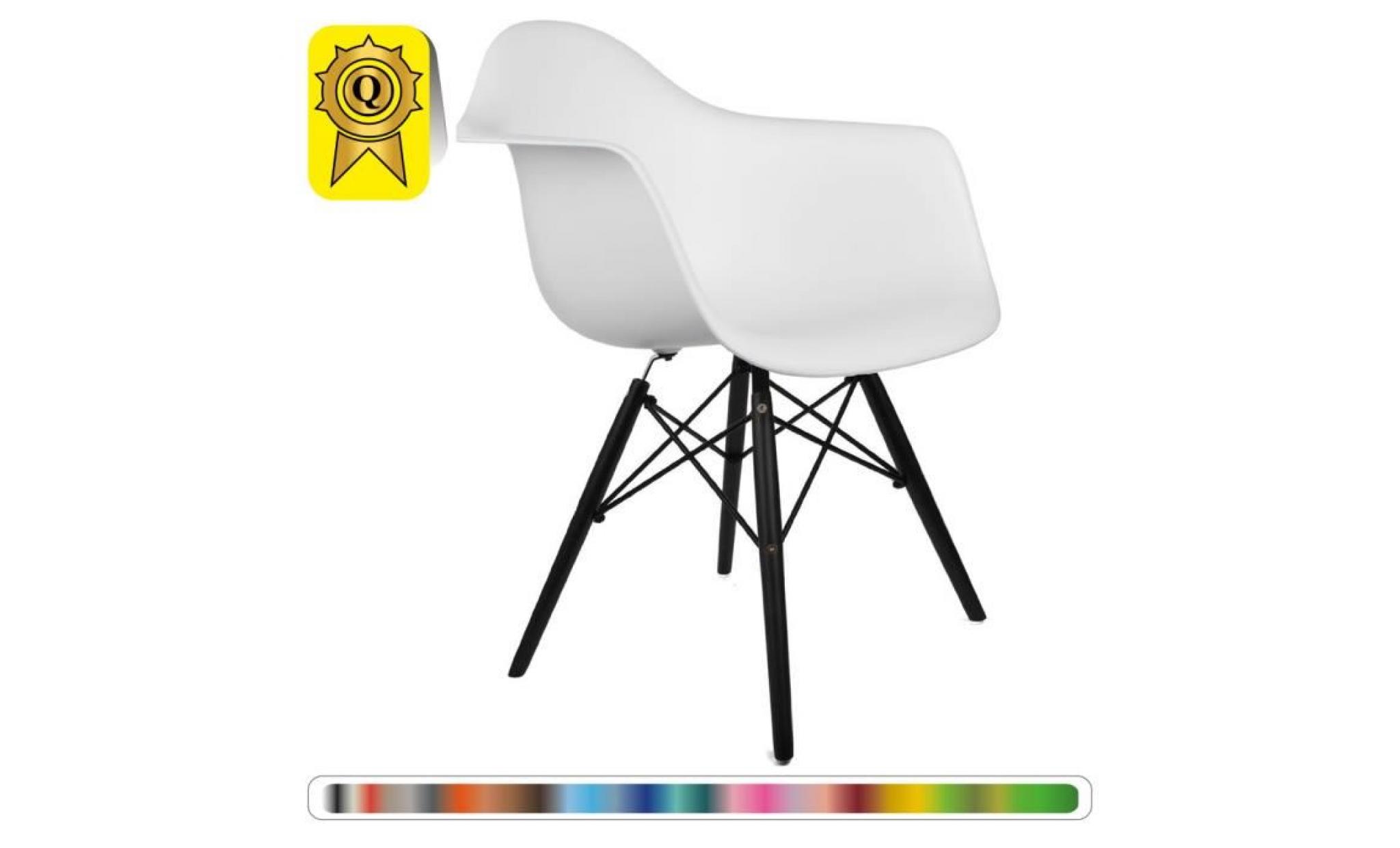 1 x fauteuil design scandinave  blanc pieds: bois naturel decopresto dp dawl wh 1