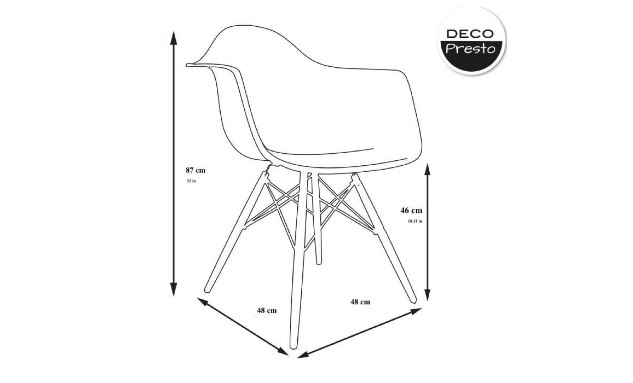 1 x fauteuil design  scandinave  blanc pieds: bois vernis noyer decopresto dp dawd wh 1 pas cher