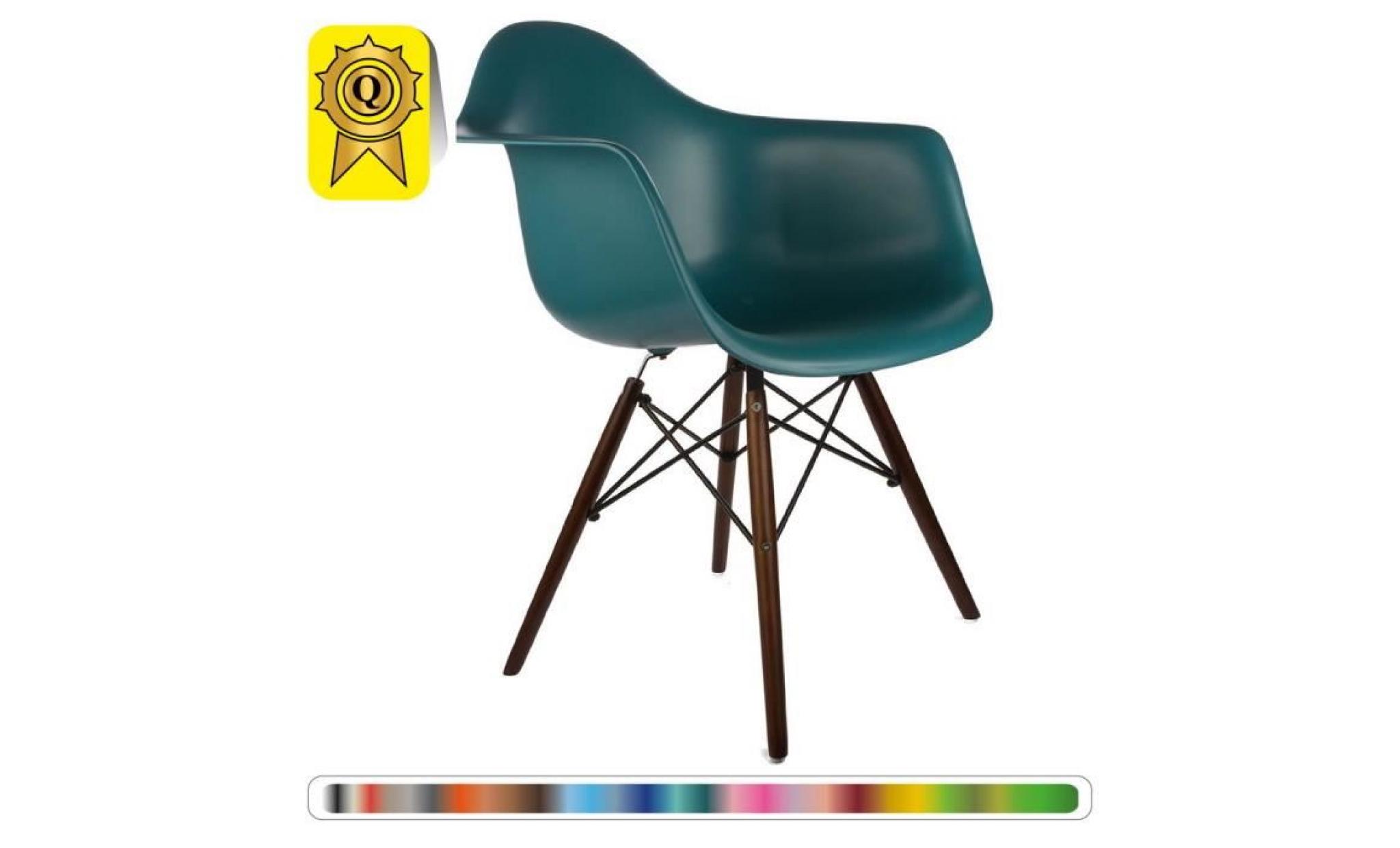 1 x fauteuil design scandinave  bleu ocean pieds: bois naturel decopresto dp dawl bo 1