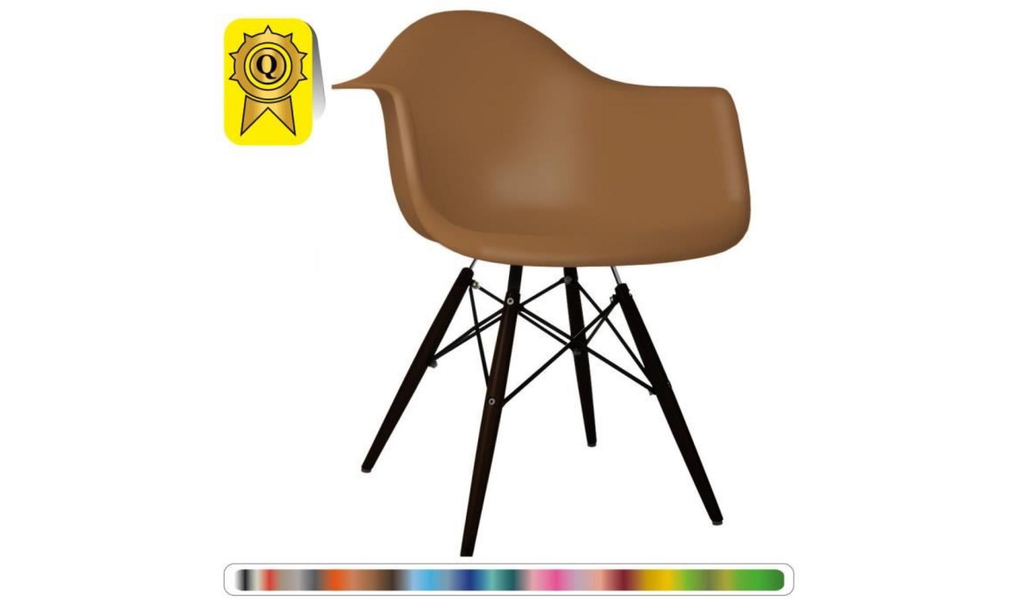 1 x fauteuil design  scandinave haut. 48 cm marron pieds: bois vernis noyer decopresto dp dawd48 br 1