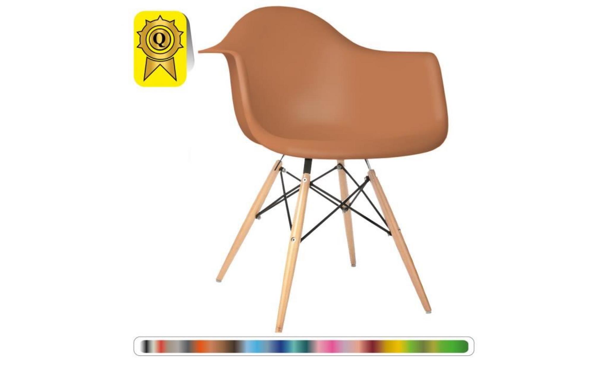 1 x fauteuil design scandinave haut. 48 cm noisette pieds: bois naturel decopresto dp dawl48 mc 1