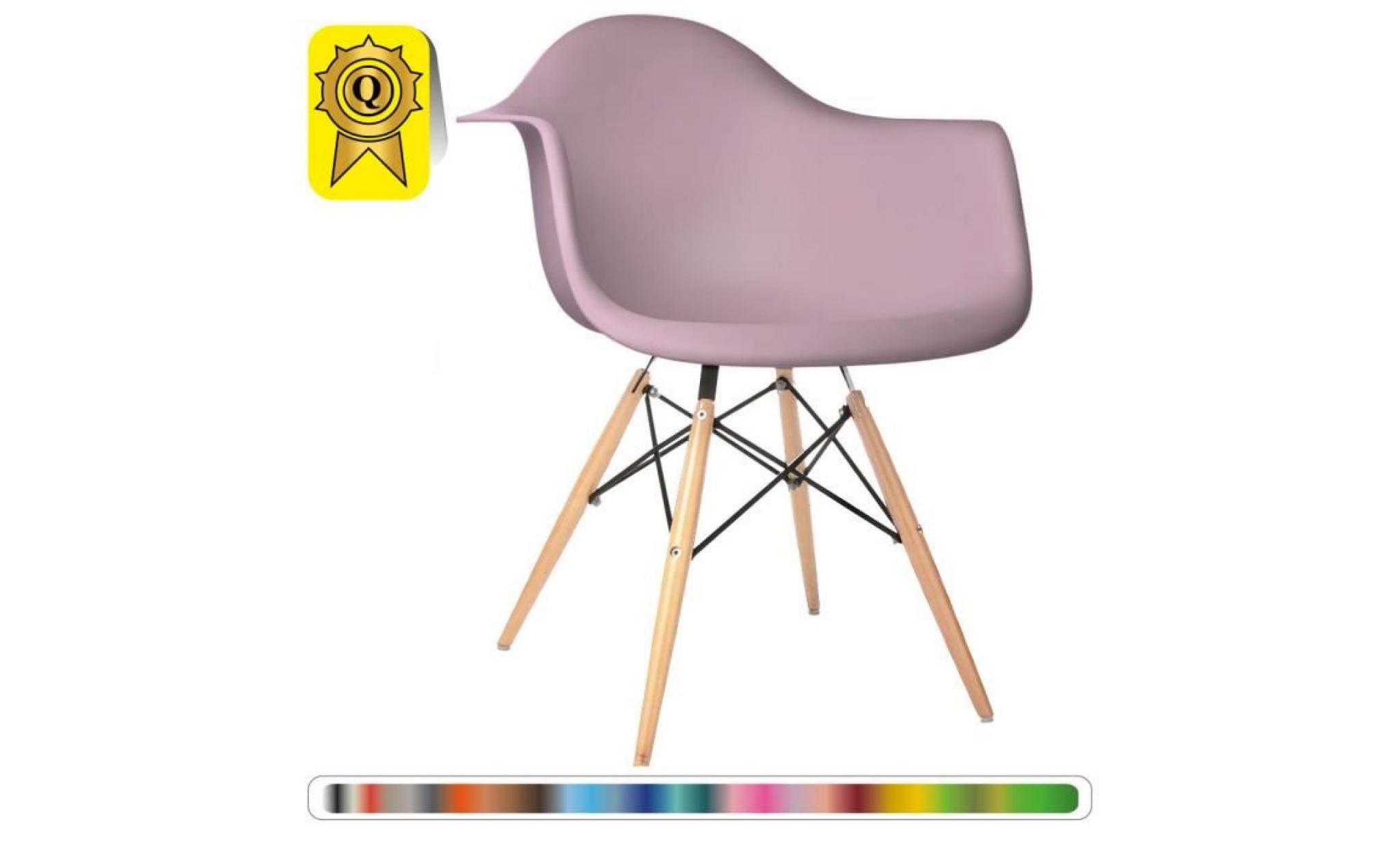 1 x fauteuil design scandinave haut. 48 cm parme lilac pieds: bois naturel decopresto dp dawl48 pa 1