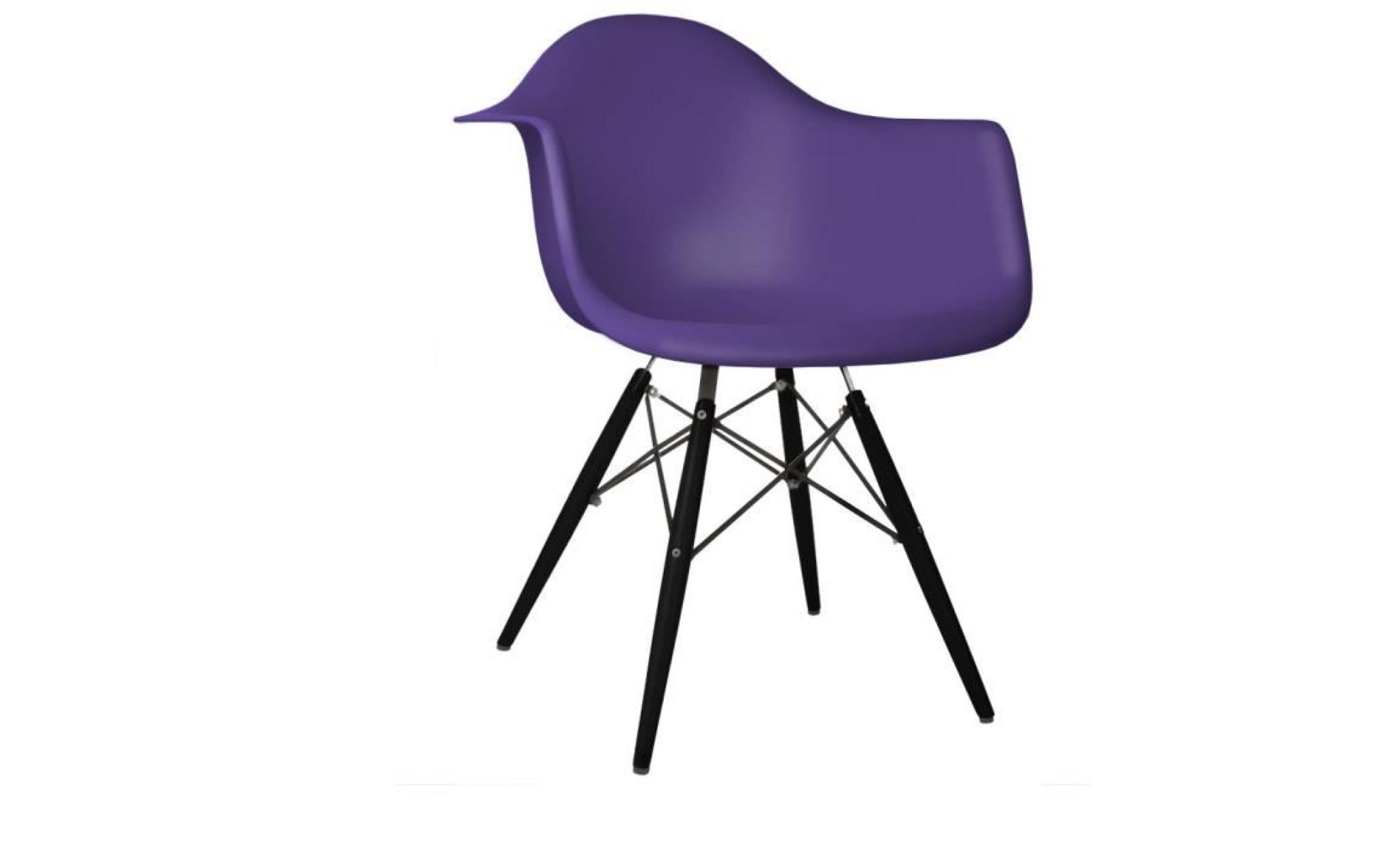 1 x fauteuil design  scandinave haut. 48 cm ultra violet pieds: bois vernis noyer decopresto dp dawd48 uv 1