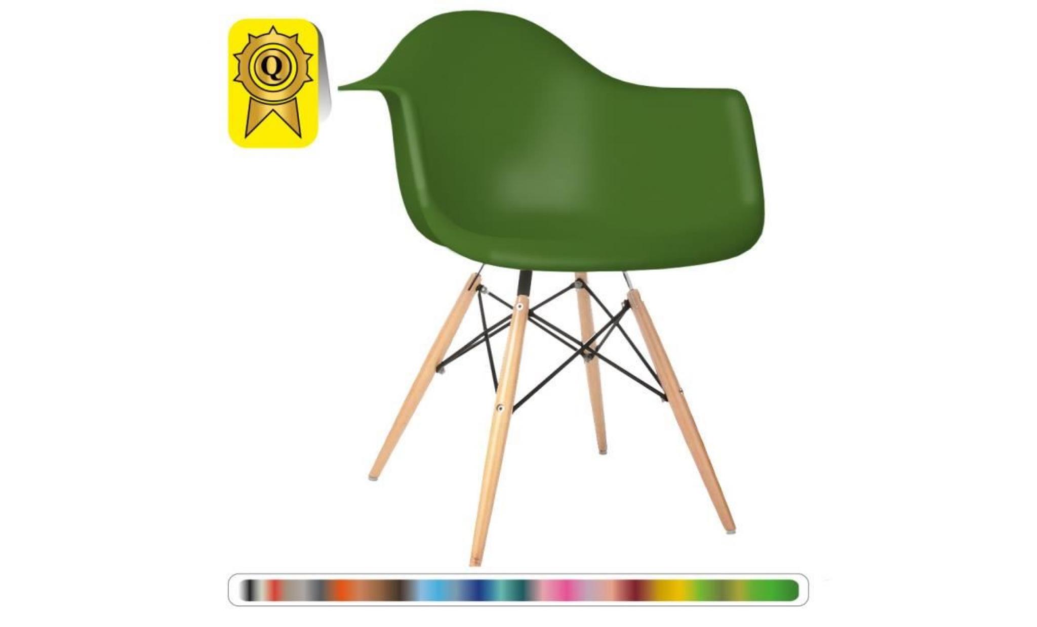 1 x fauteuil design scandinave haut. 48 cm vert cactus pieds: bois naturel decopresto dp dawl48 vc 1