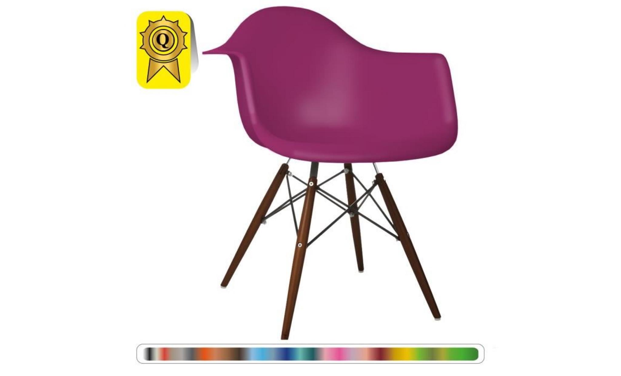1 x fauteuil design  scandinave haut. 48 cm violet pieds: bois vernis noyer decopresto dp dawd48 pu 1