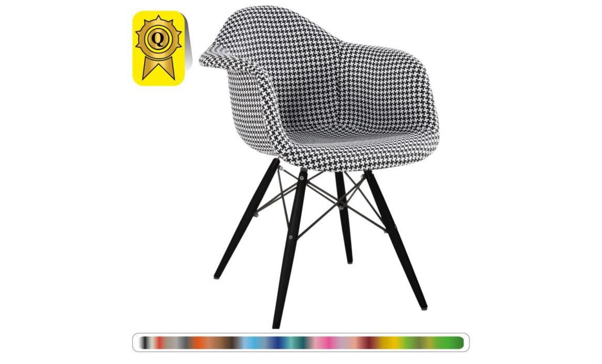 1 x fauteuil design  scandinave  pied de poule pieds: bois noir decopresto dp dawb pp 1