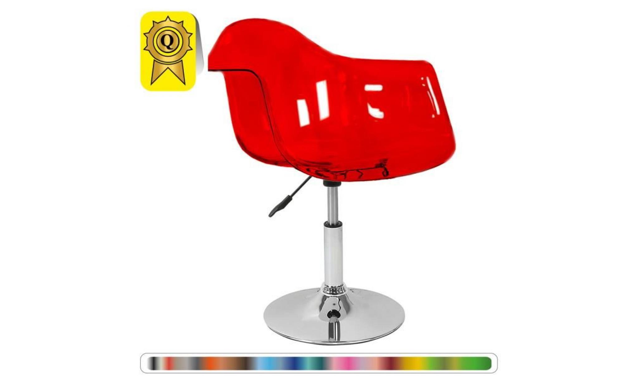 1 x fauteuil design  scandinave reglable pivotant  bordeaux pieds: acier chrome decopresto dp dai bx 1