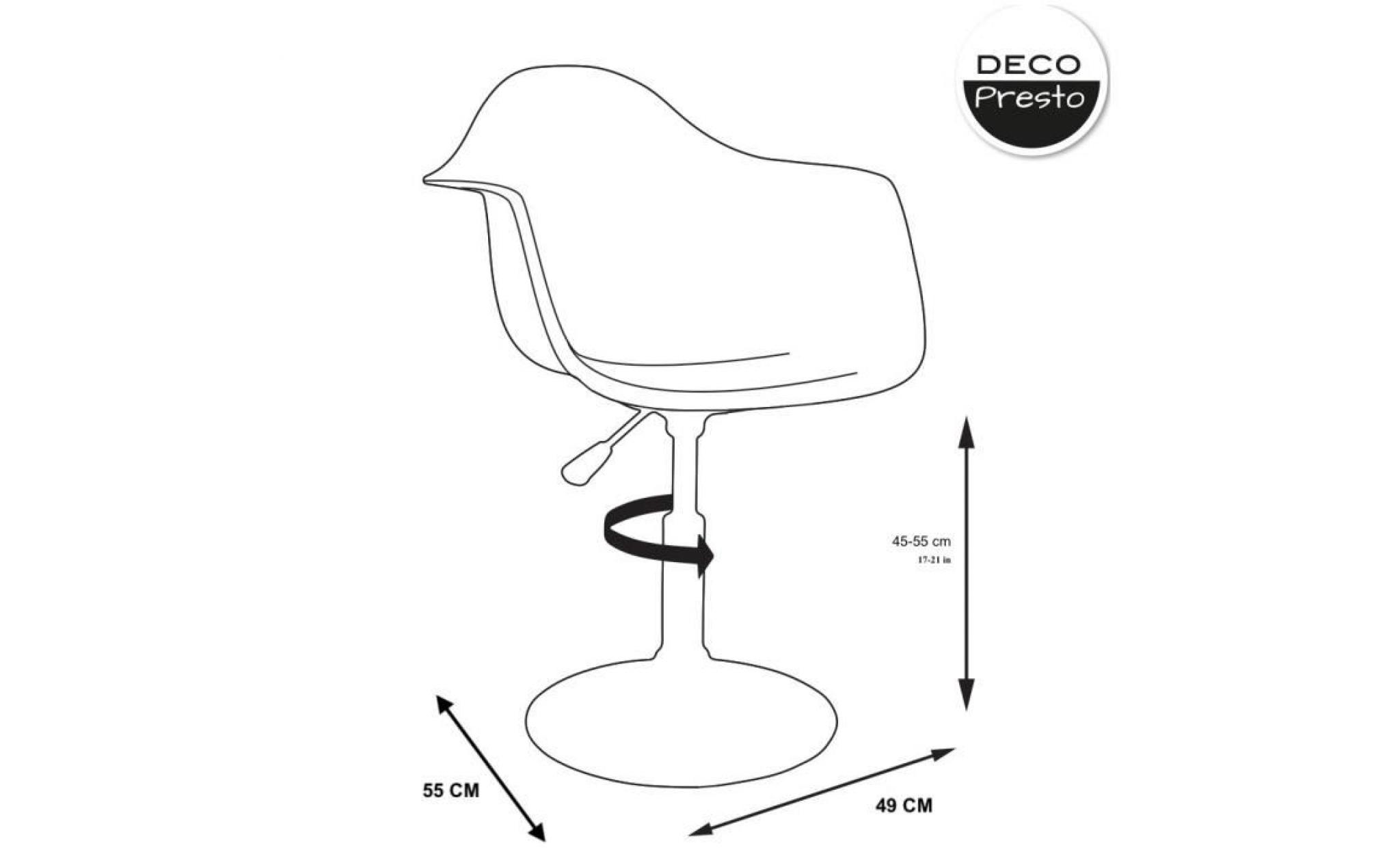 1 x fauteuil design  scandinave reglable pivotant  bordeaux pieds: acier chrome decopresto dp dai bx 1 pas cher