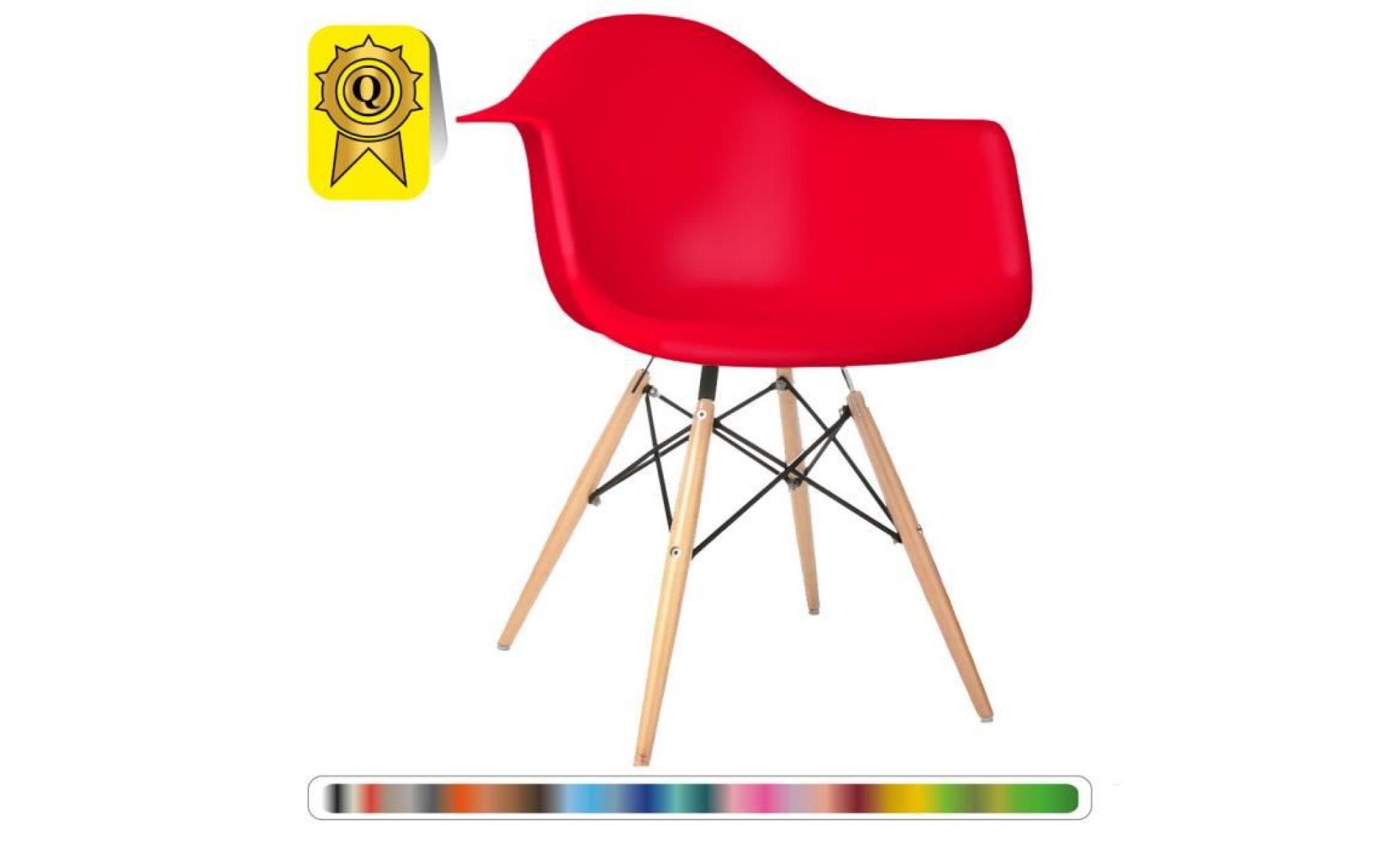 1 x fauteuil design  scandinave  rouge pieds: bois vernis noyer decopresto dp dawd re 1