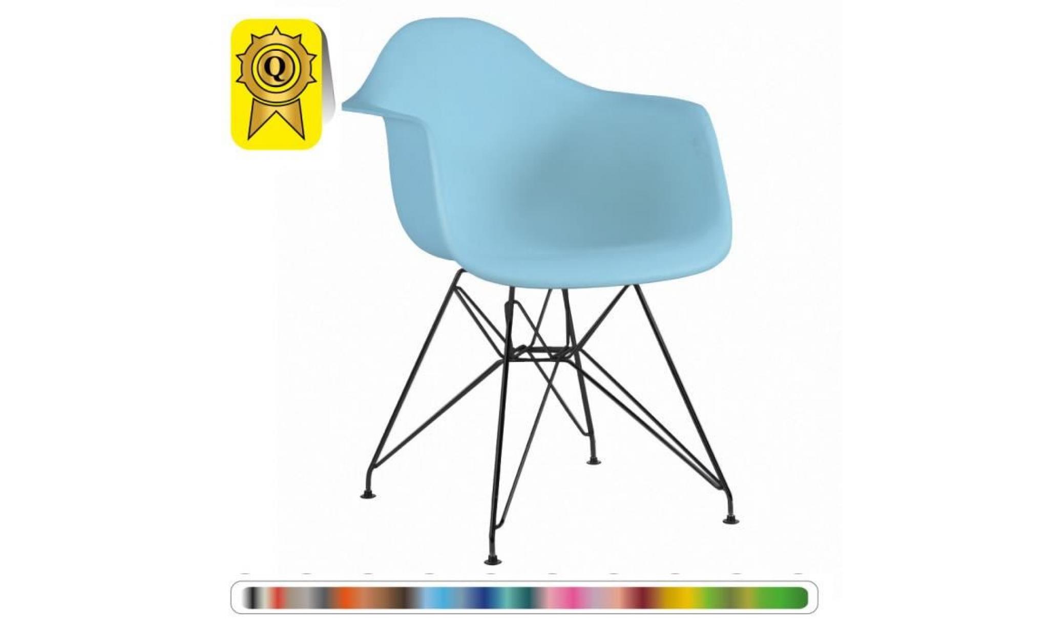 1 x fauteuil design  style  eiffel  bleu ciel pieds: acier chrome decopresto dp dar bl 1