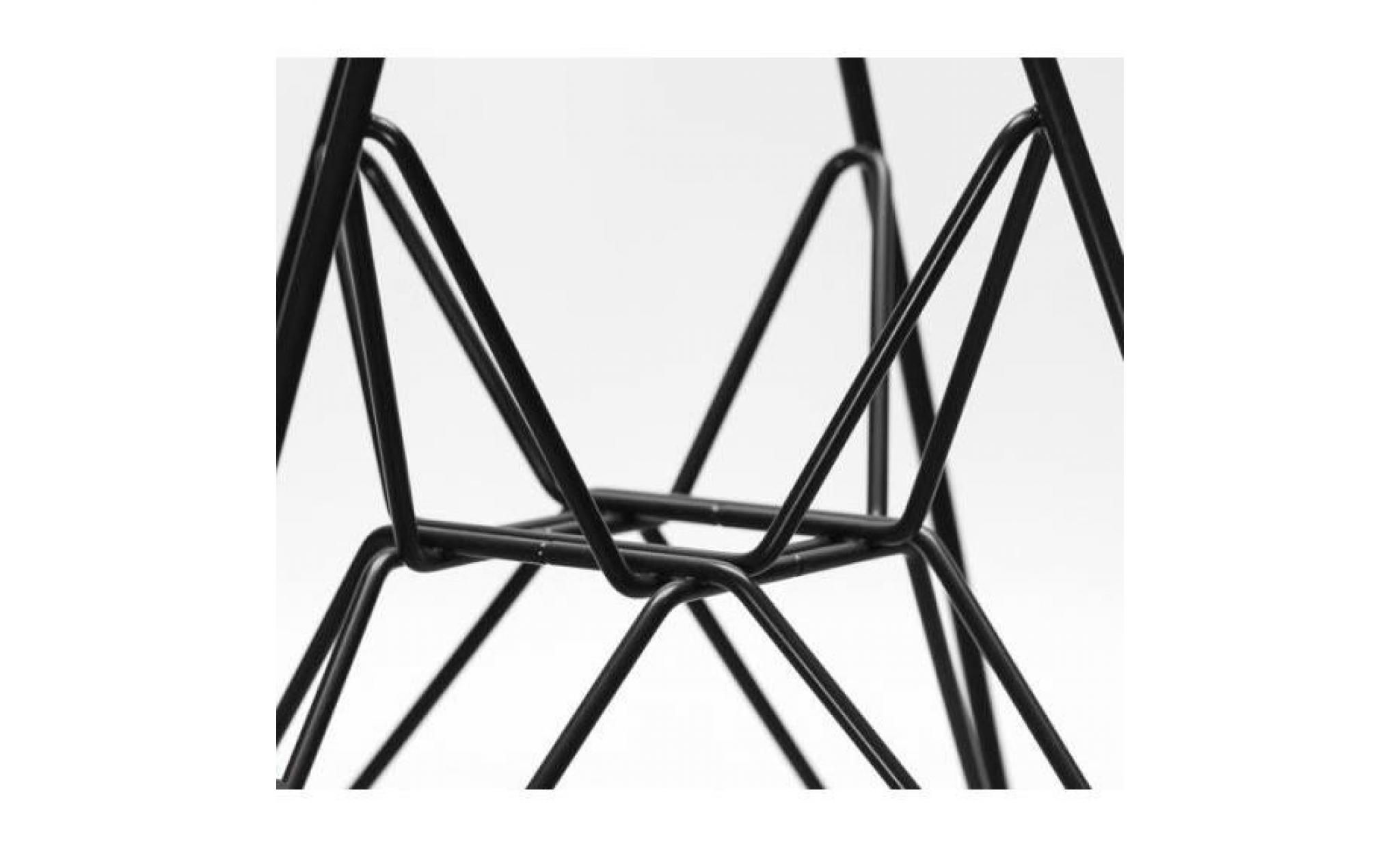 1 x fauteuil design  style  eiffel haut. 48 cm creme pieds: acier noir decopresto dp darb48 cr 1 pas cher