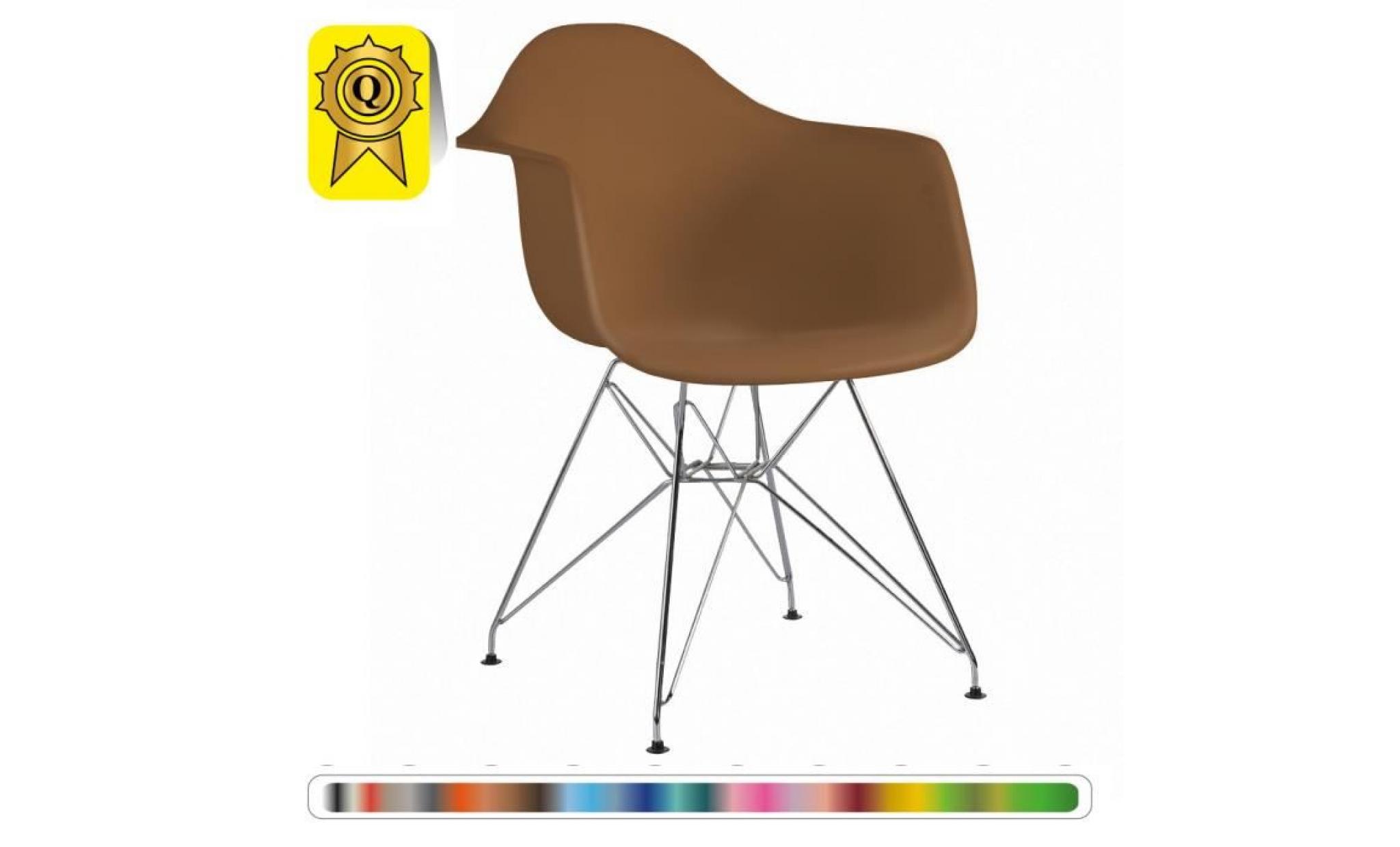 1 x fauteuil design  style  eiffel haut. 48 cm marron pieds: acier noir decopresto dp darb48 br 1