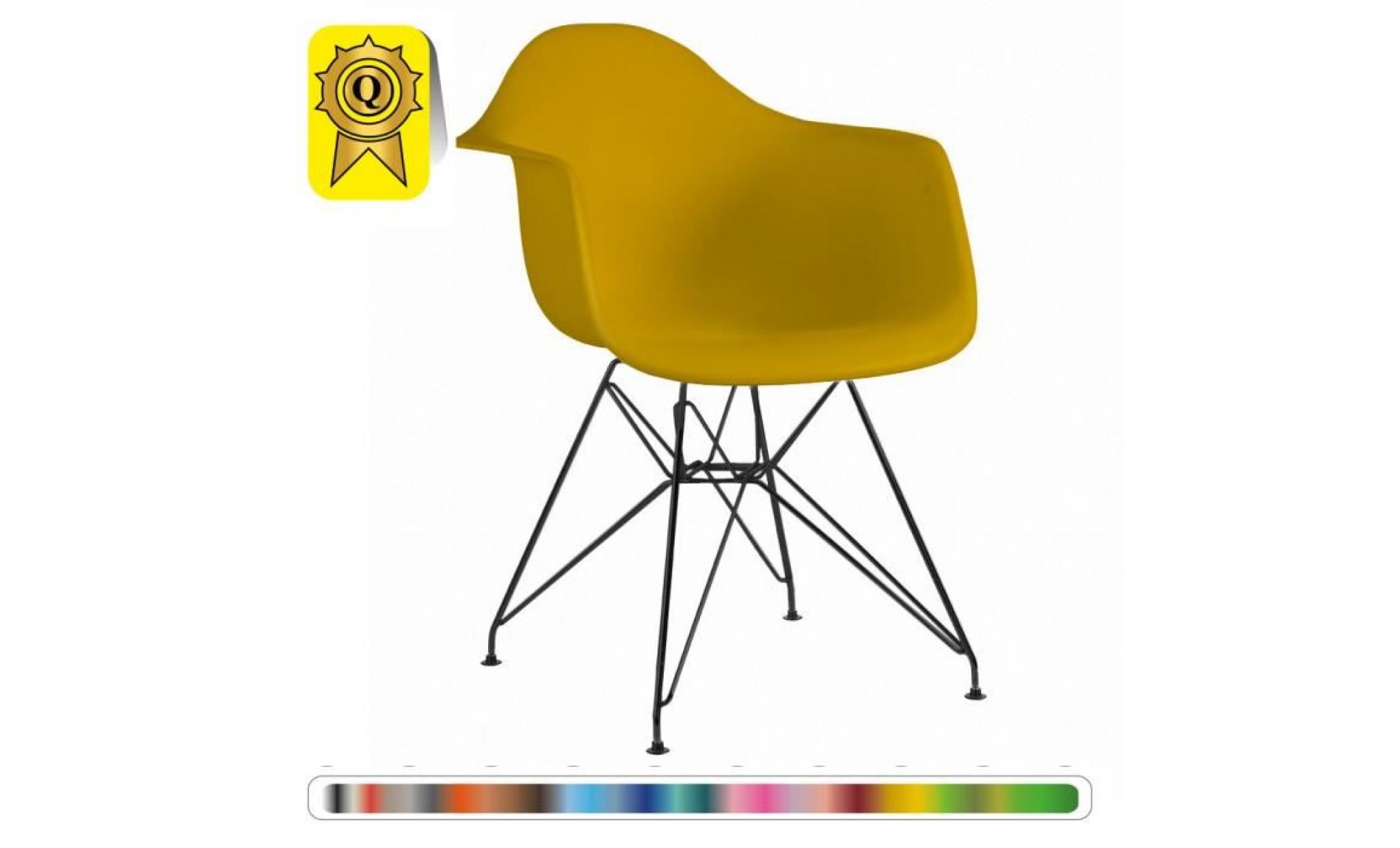 1 x fauteuil design  style  eiffel haut. 48 cm moutarde pieds: acier noir decopresto dp darb48 mu 1