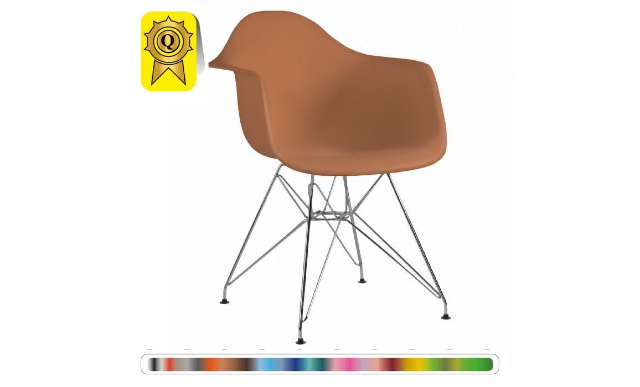 1 x fauteuil design  style  eiffel haut. 48 cm noir pieds: acier chrome decopresto dp dar48 no 1